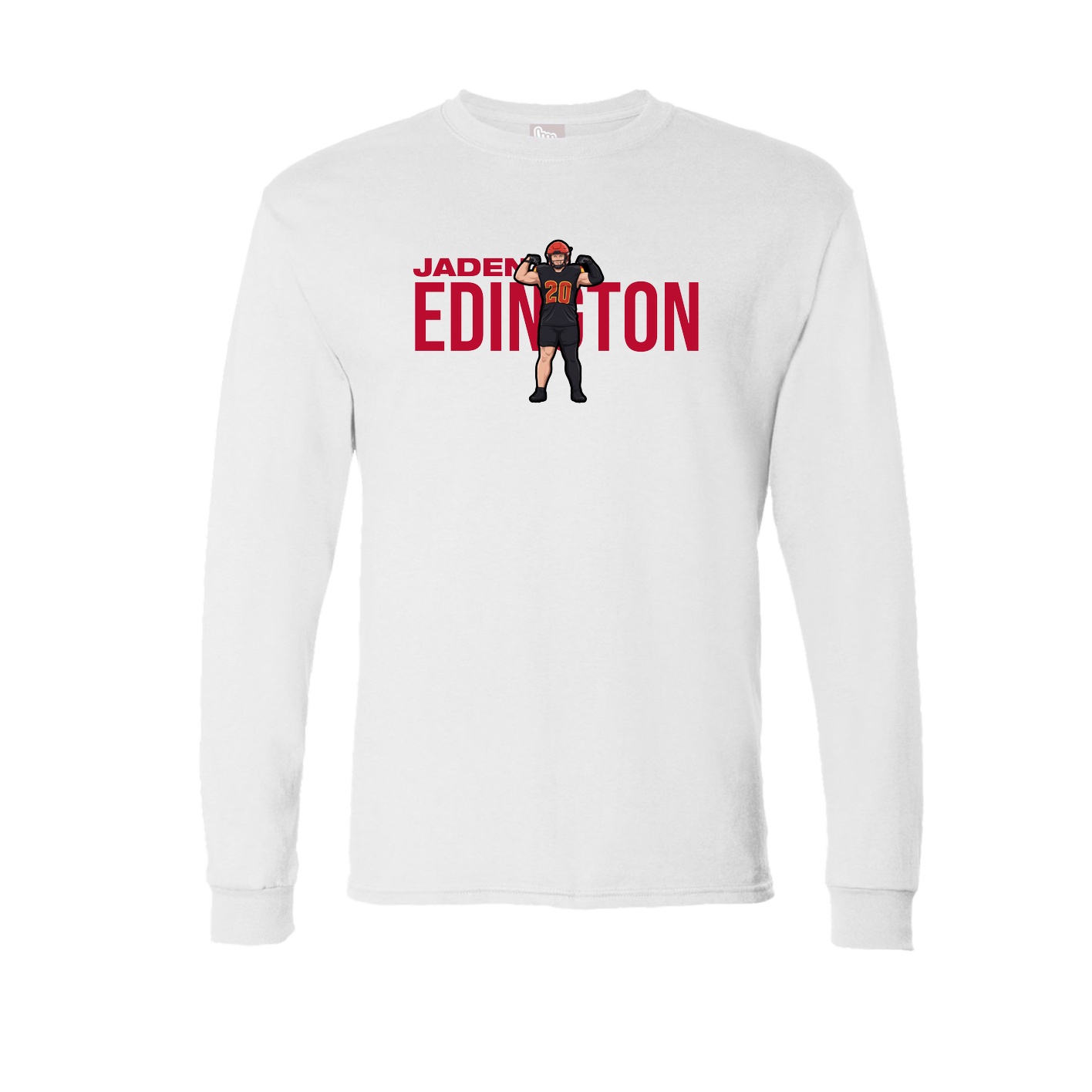 Long Sleeve Tee — Player Name in White