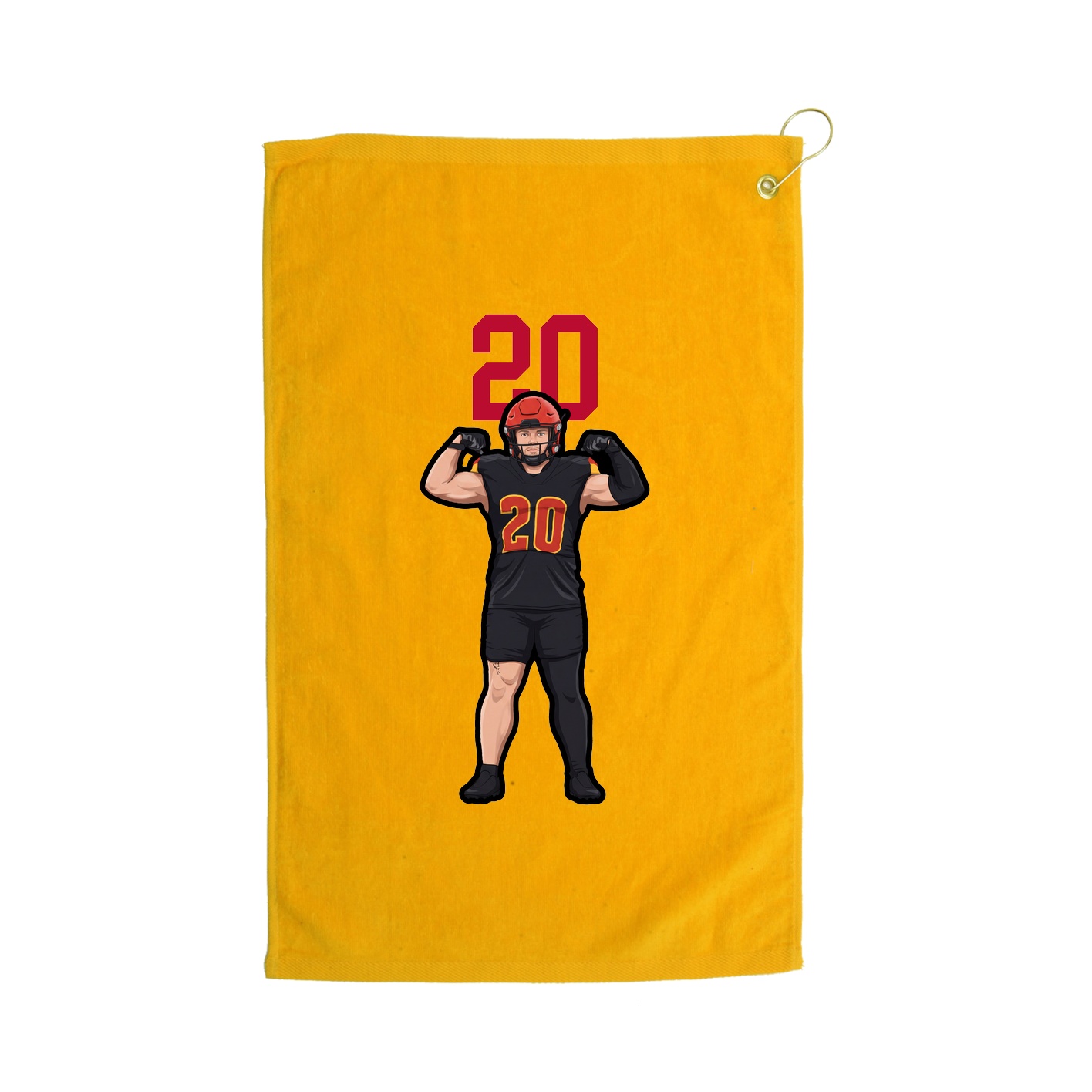 Golf Towel — Number Top in Gold