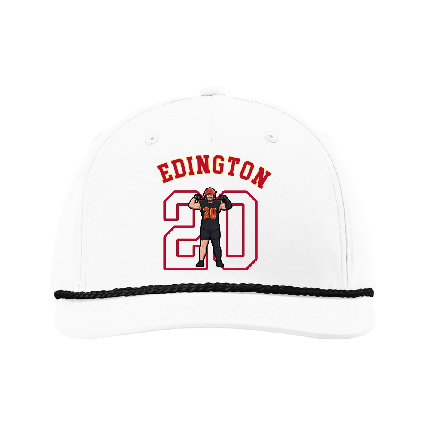 Five-Panel Classic Rope Cap — Shirsey Arch in White