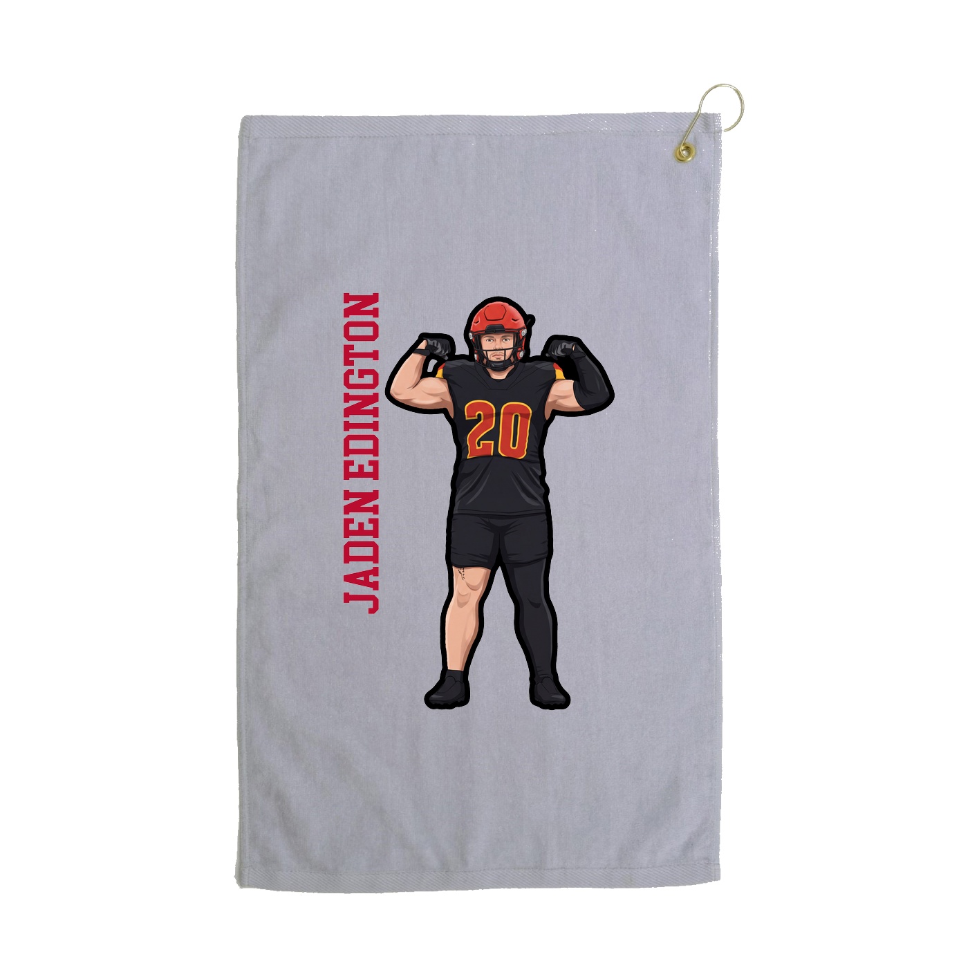 Golf Towel — Name Vertical in Grey