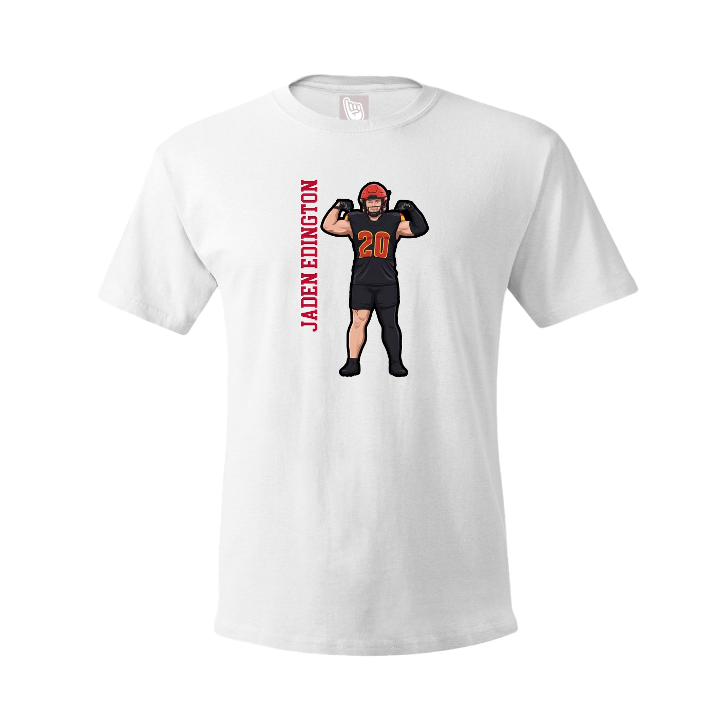 Tee — Name Vertical in White