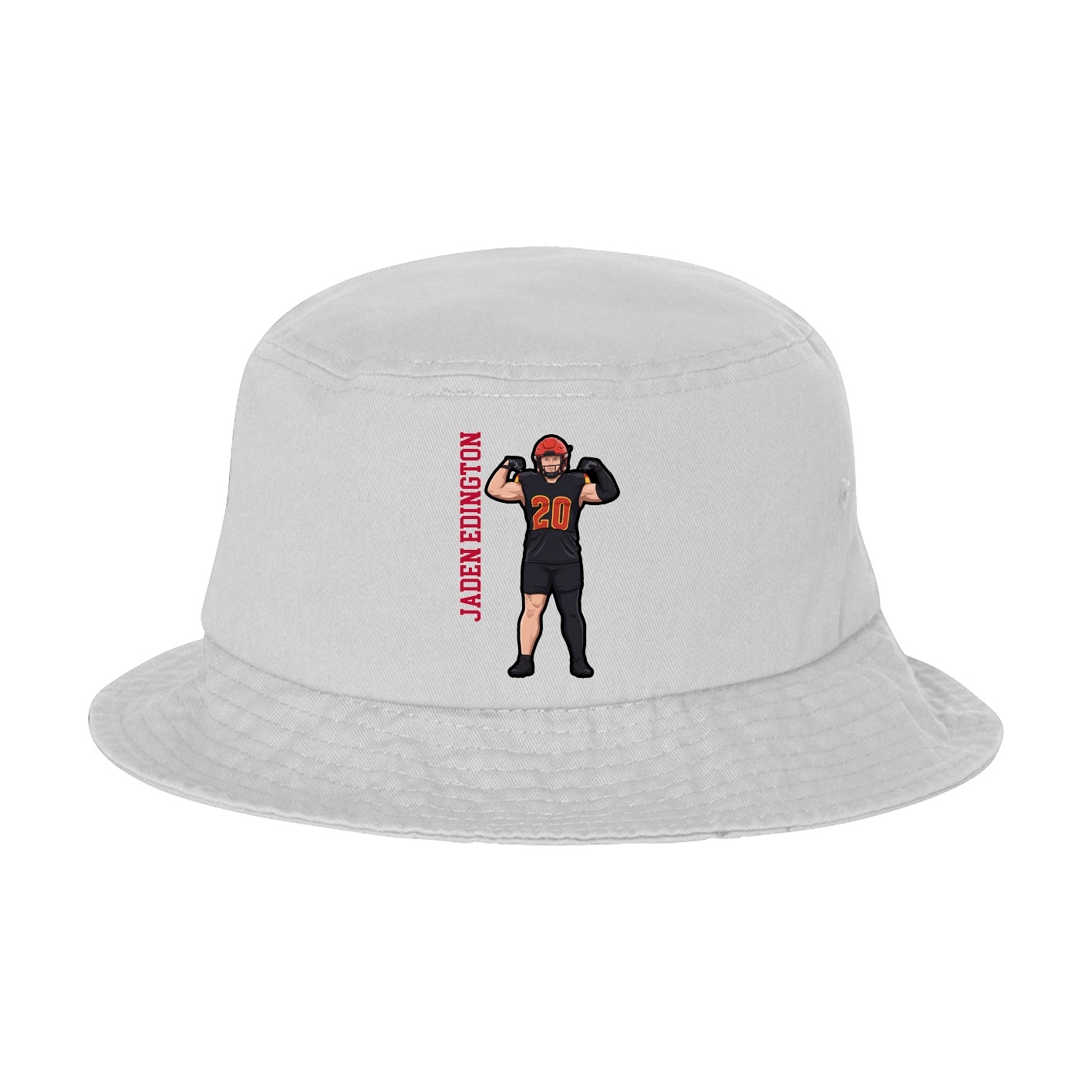 Bucket Cap — Name Vertical in White