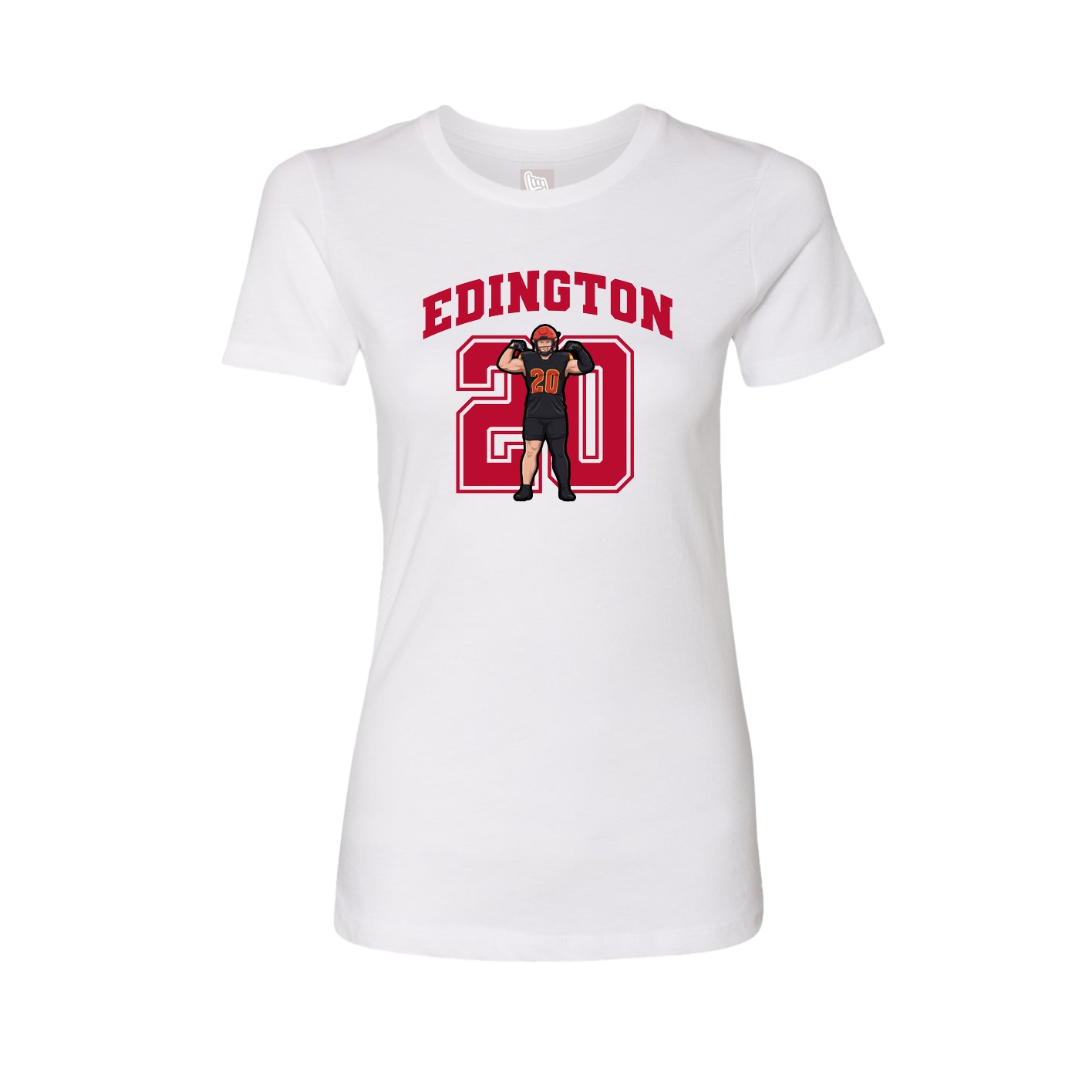 Fitted Women's Tee — Number in White
