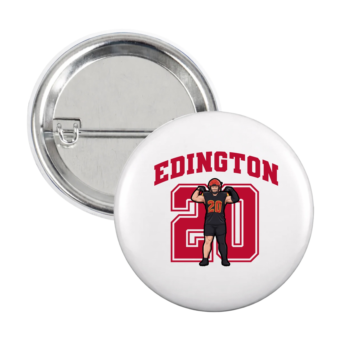 Game Day Button — Number in White