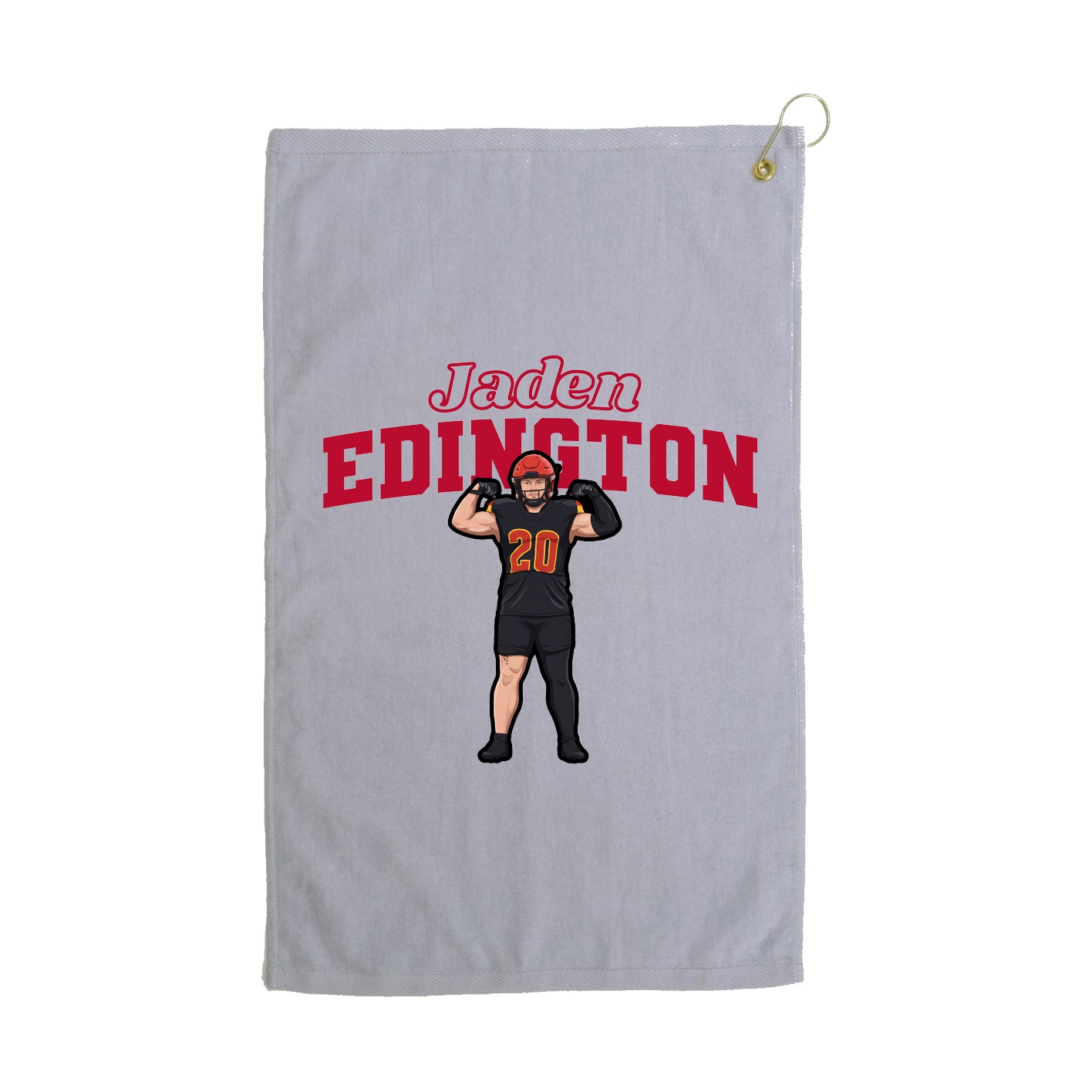 Golf Towel — Name Arch in Grey