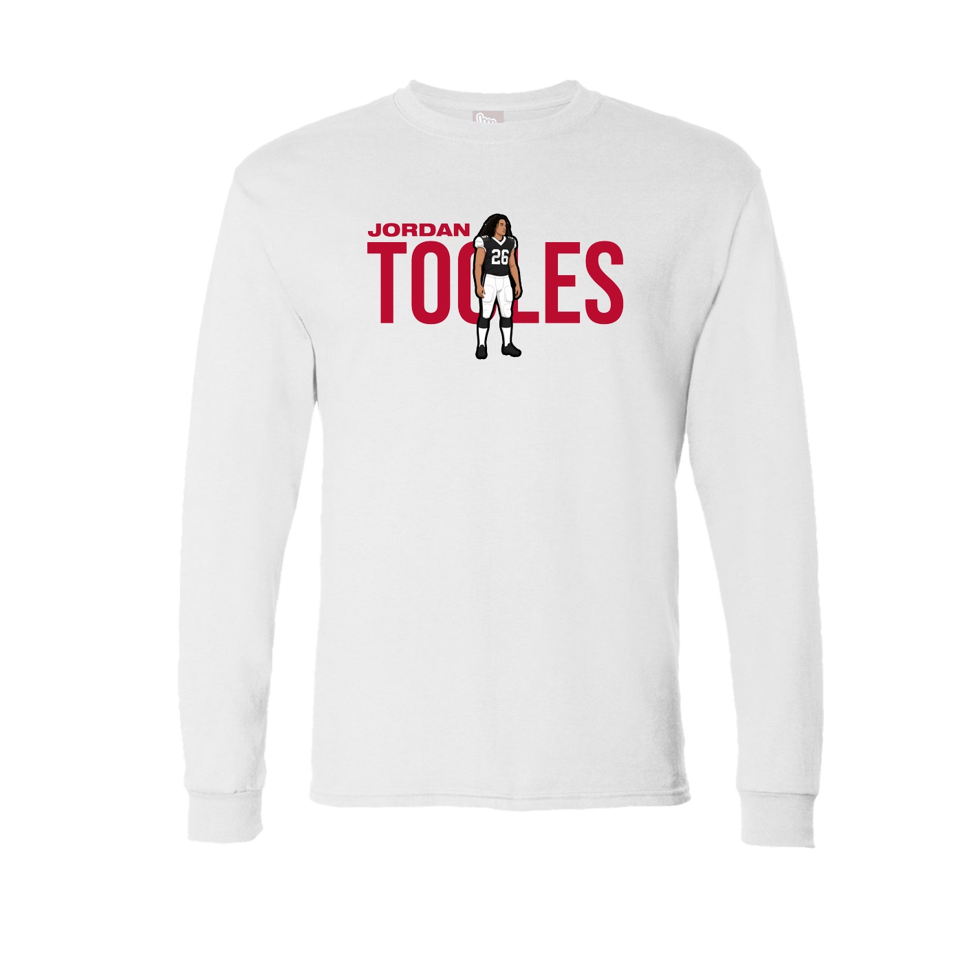 Long Sleeve Tee — Player Name in White