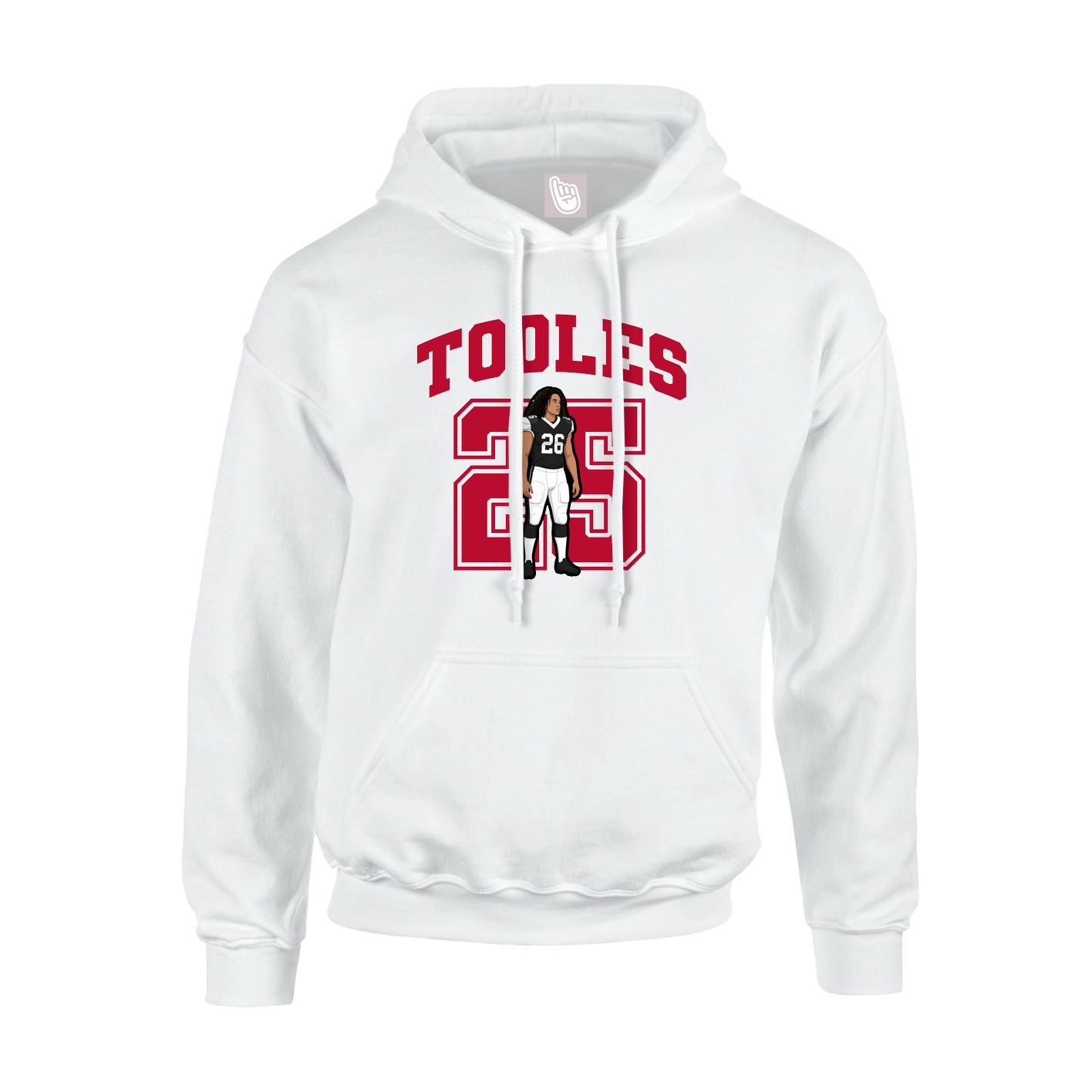 Hoodie — Number in White