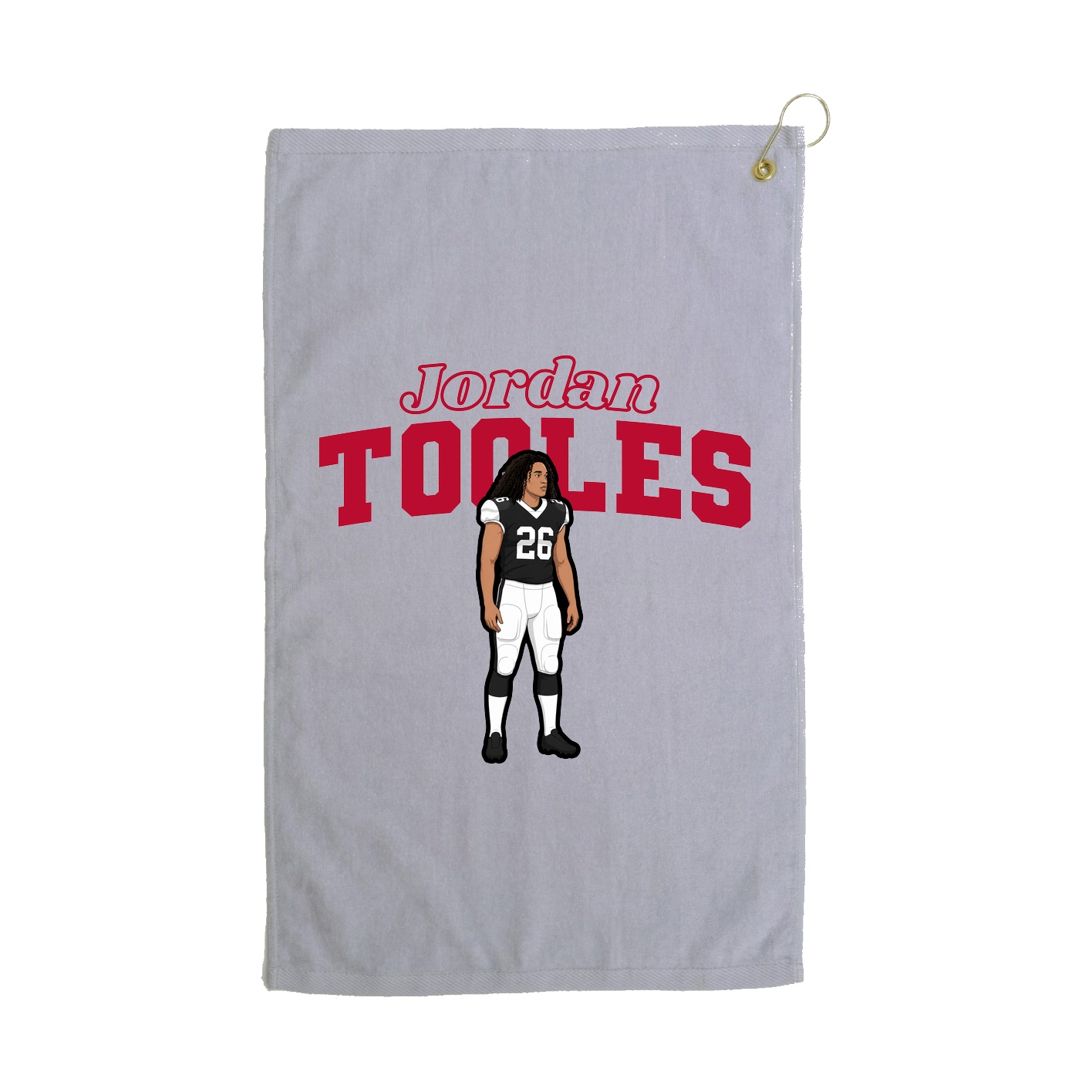 Golf Towel — Name Arch in Grey