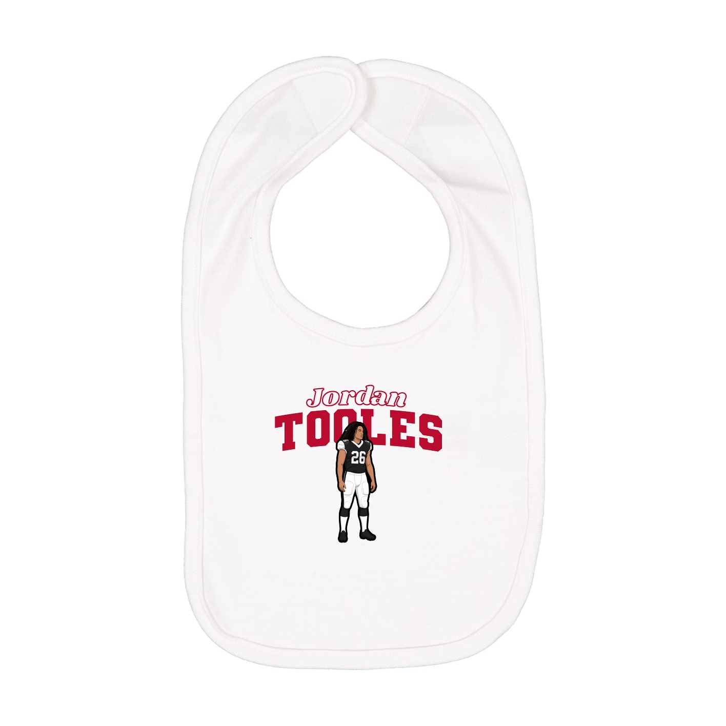 Infant Bib — Name Arch in White