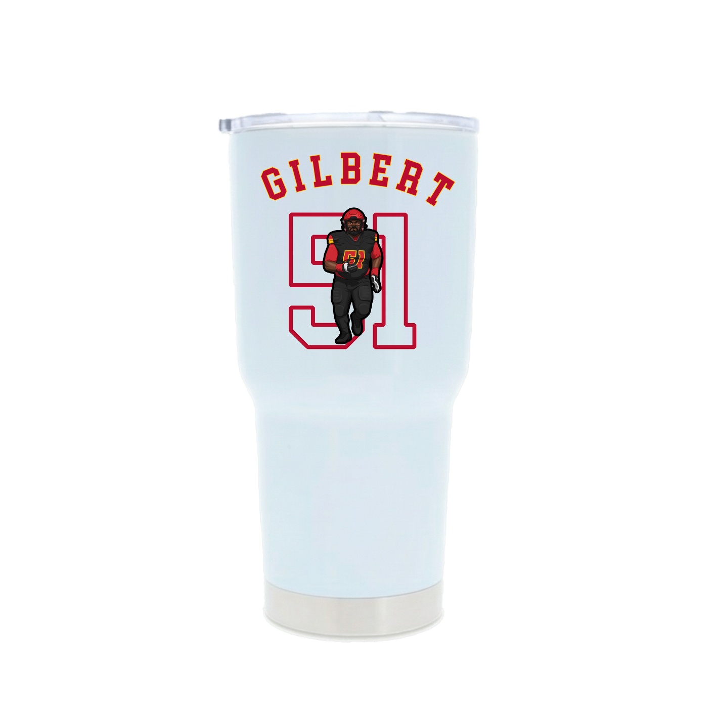 30oz Stainless Steel Tumbler — Shirsey Arch in White