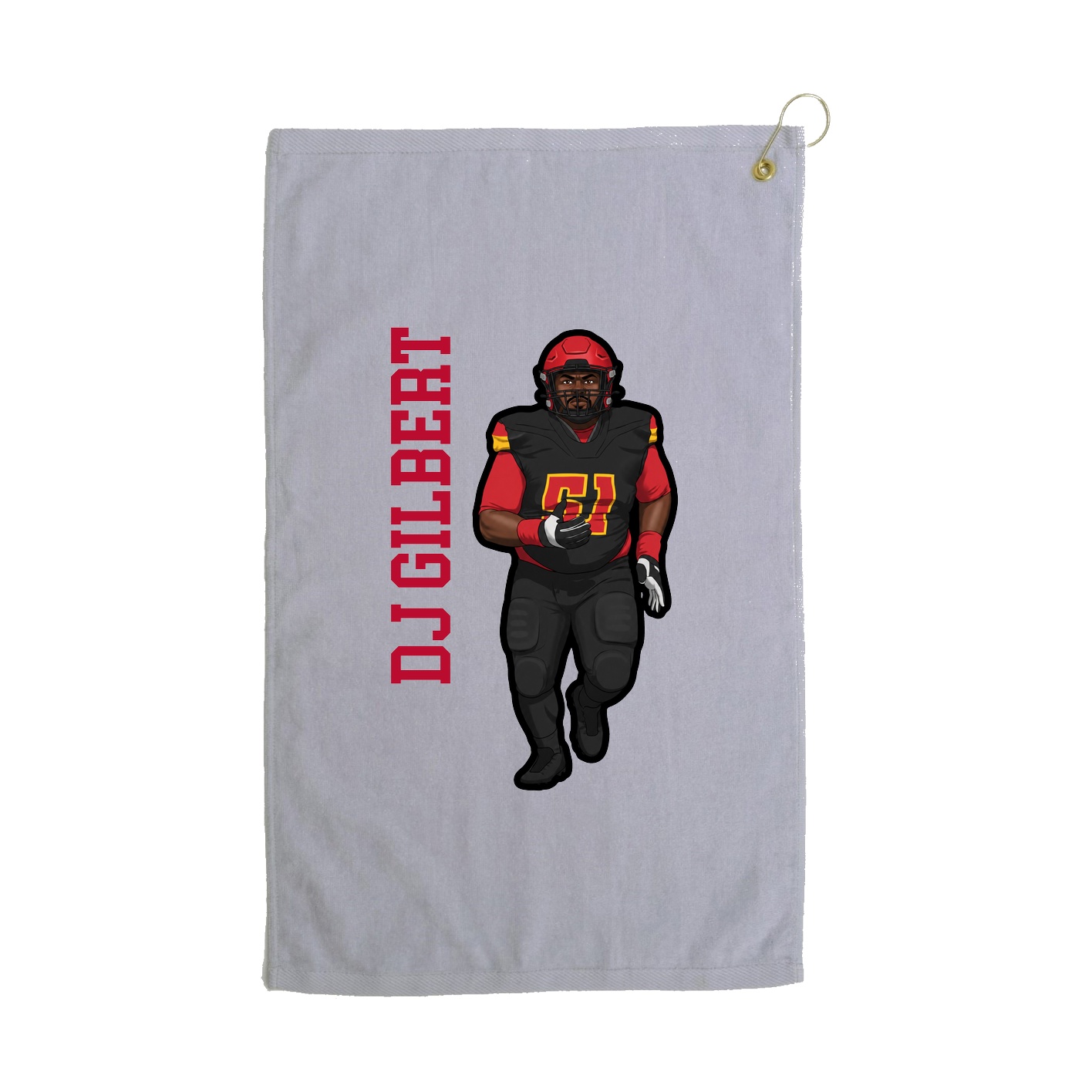 Golf Towel — Name Vertical in Grey