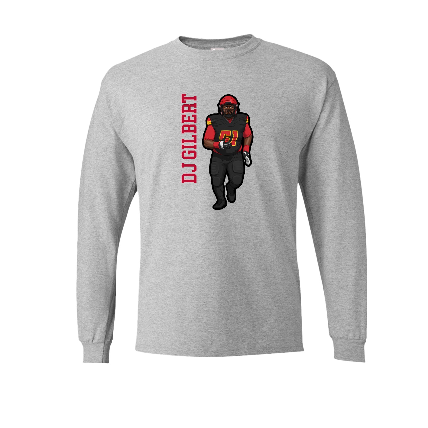 Long Sleeve Tee — Name Vertical in Grey