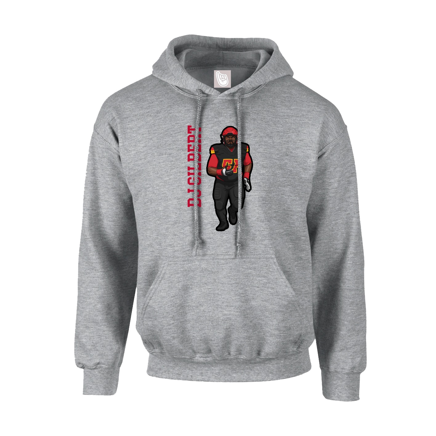 Youth Hoodie — Name Vertical in Grey