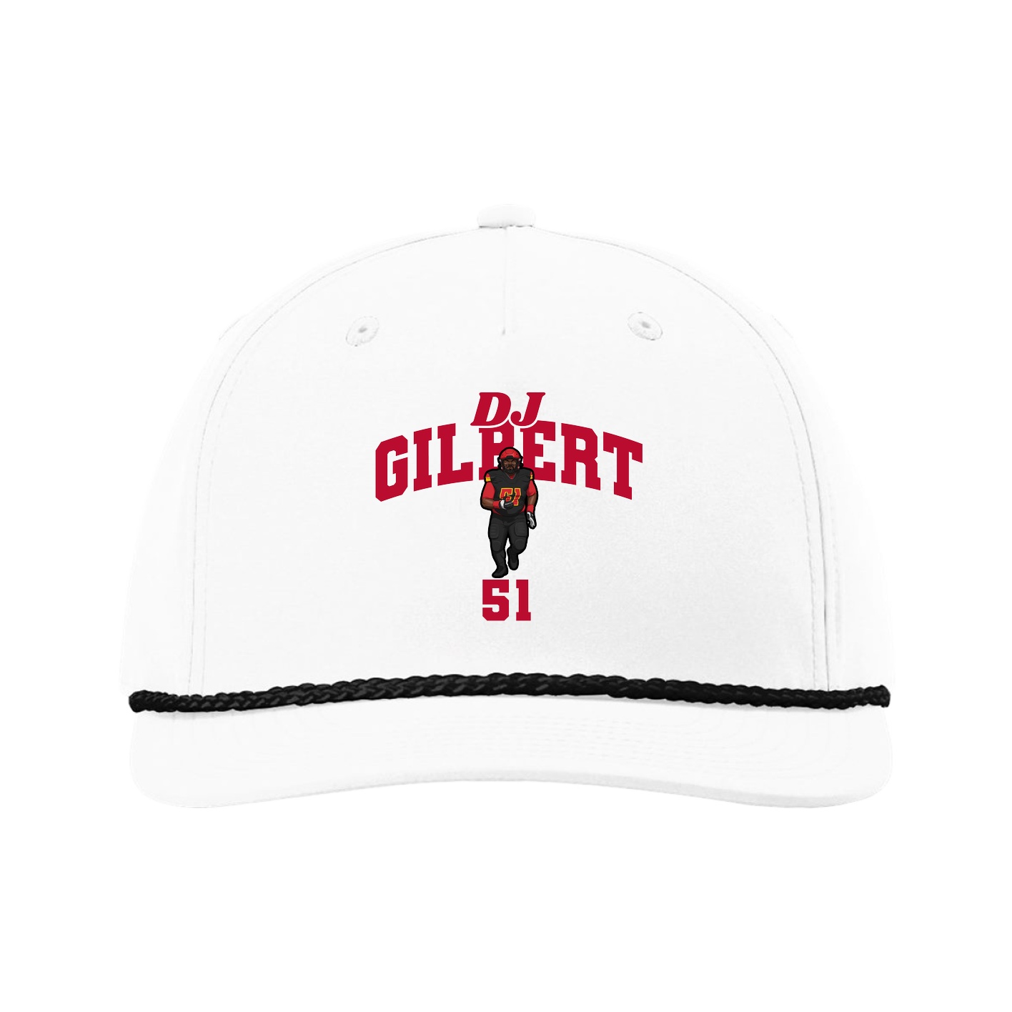 Five-Panel Classic Rope Cap — Signature Arch in White
