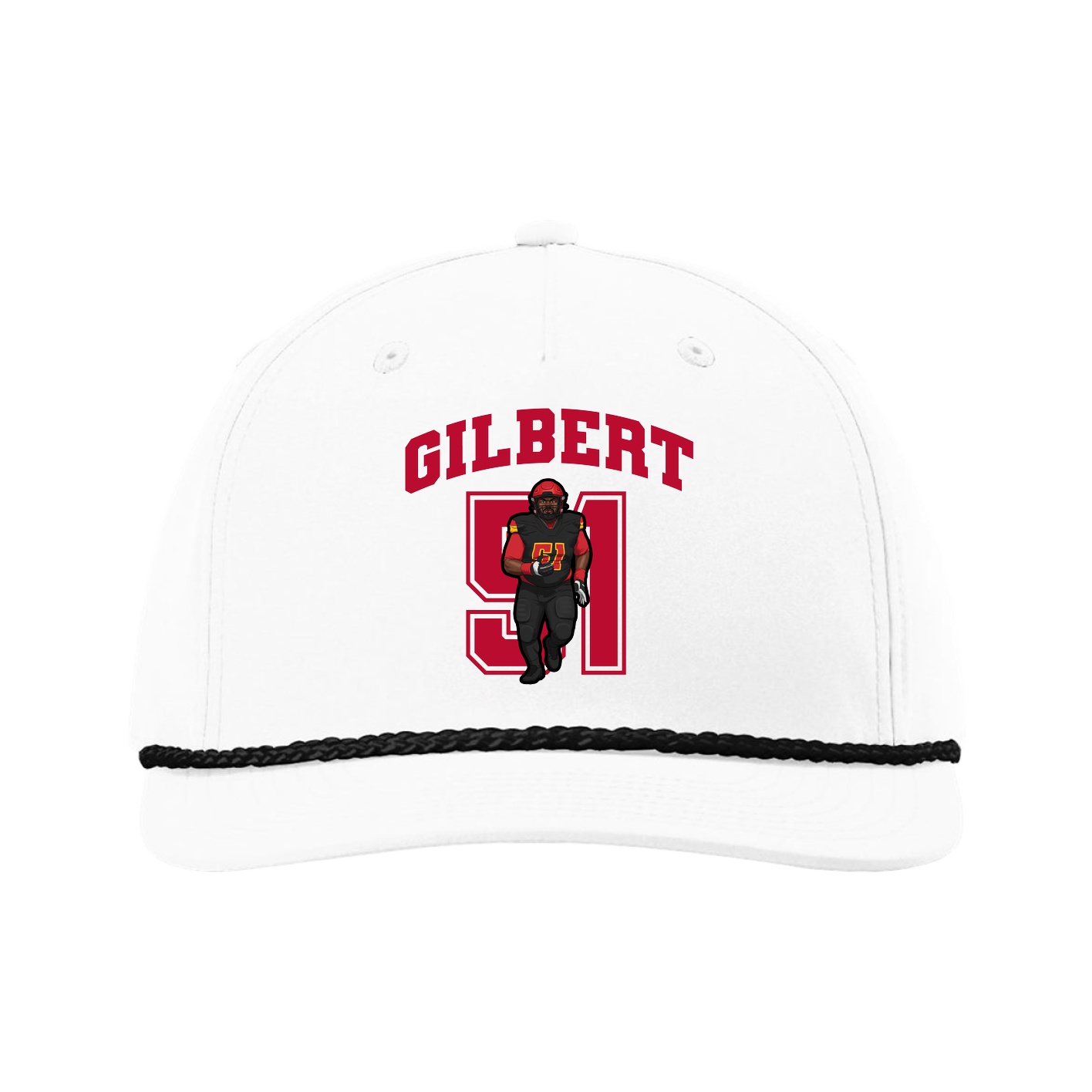 Five-Panel Classic Rope Cap — Number in White
