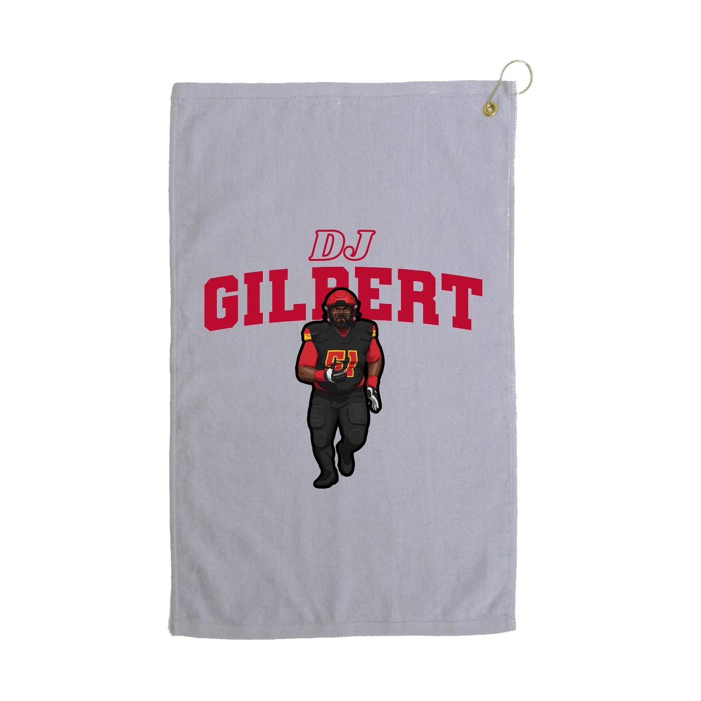 Golf Towel — Name Arch in Grey