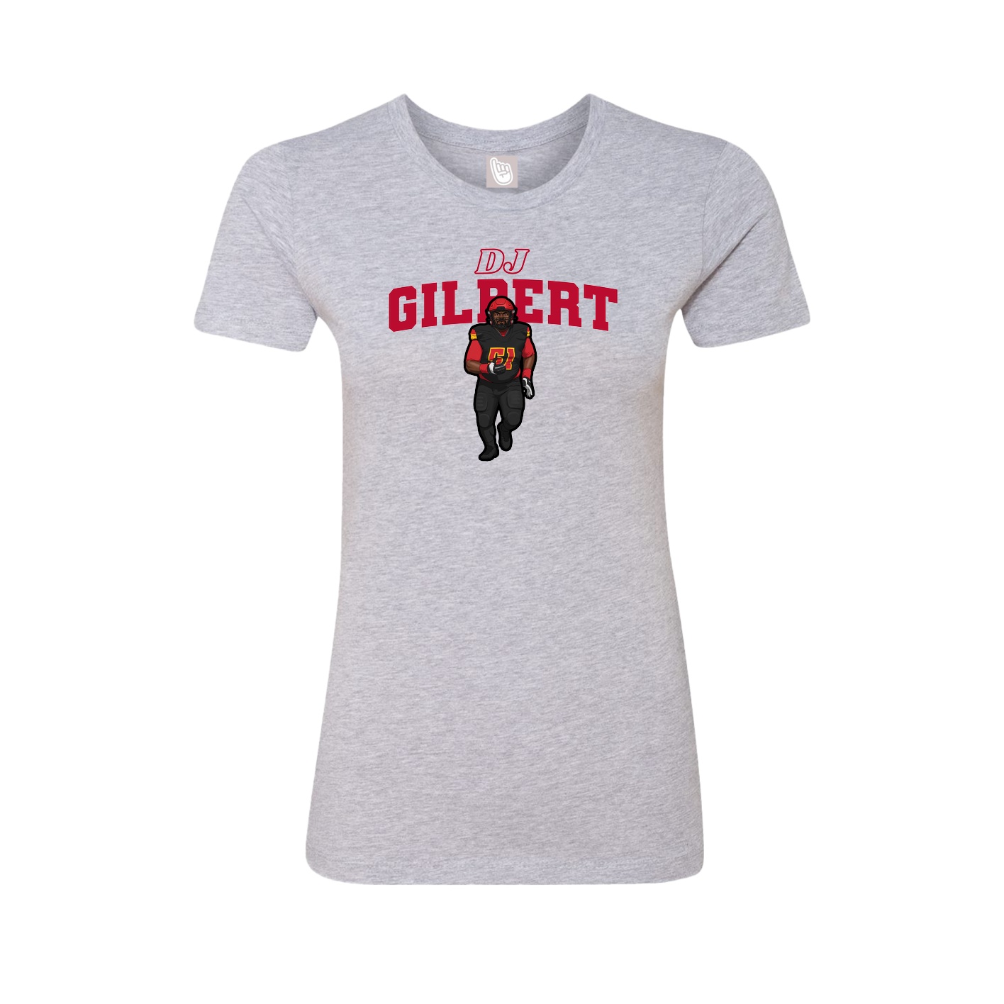 Fitted Women's Tee — Name Arch in Grey