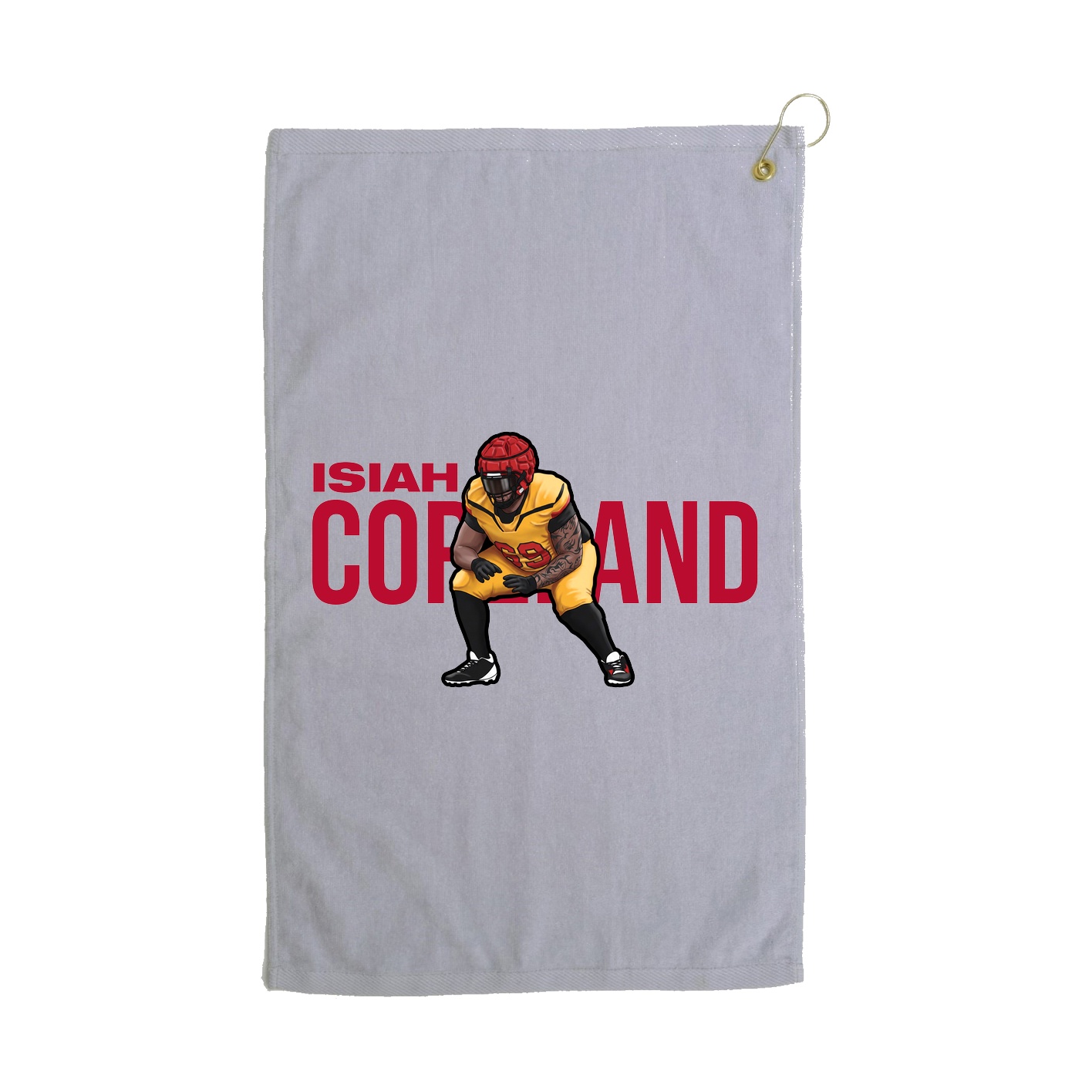 Golf Towel — Player Name in Grey