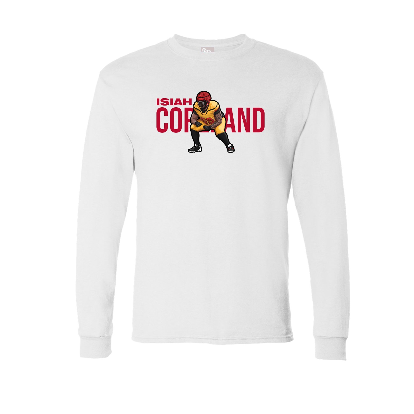 Long Sleeve Tee — Player Name in White