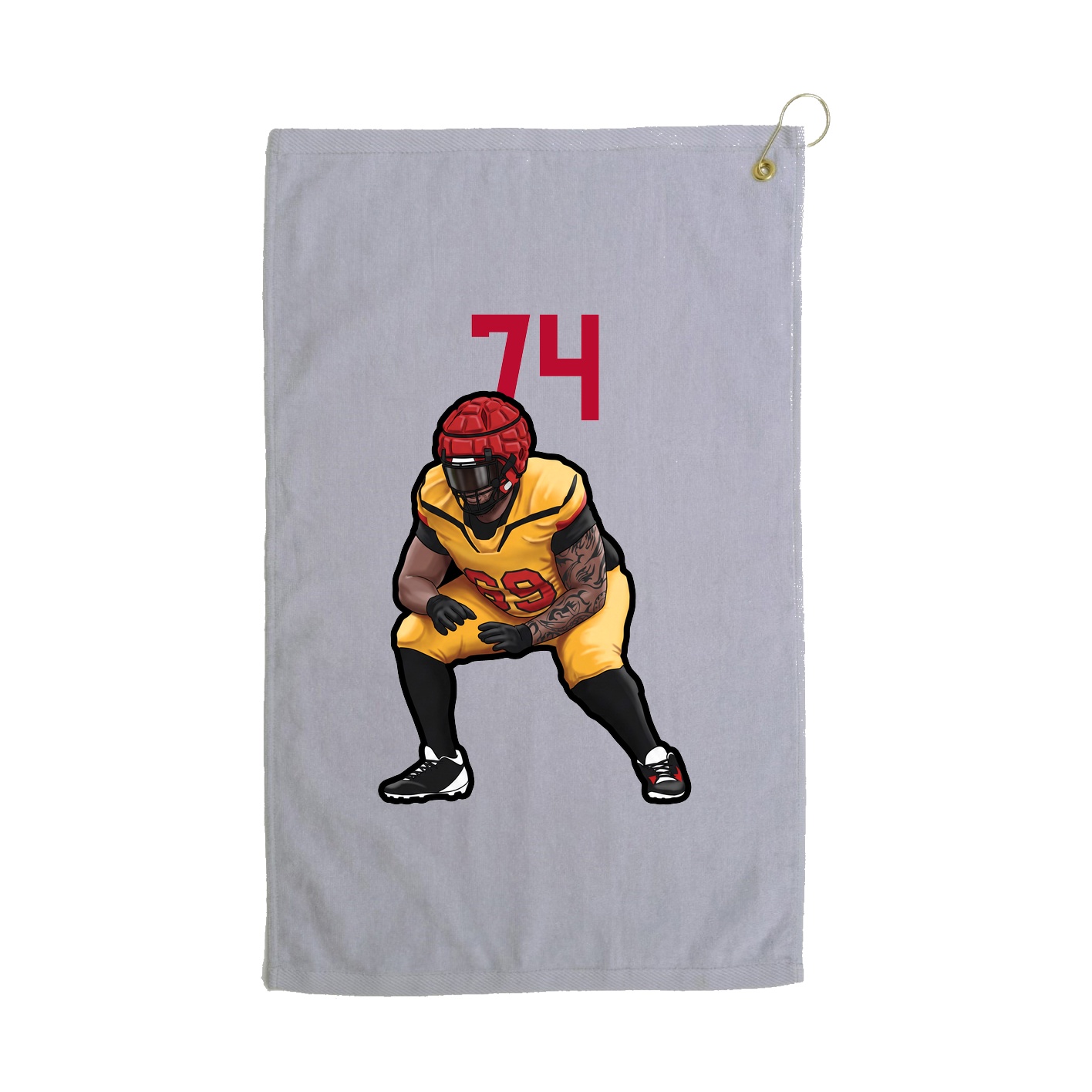 Golf Towel — Number Top in Grey