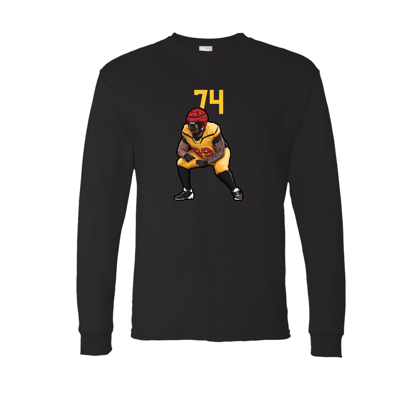 Long Sleeve Tee — Number Top in Black