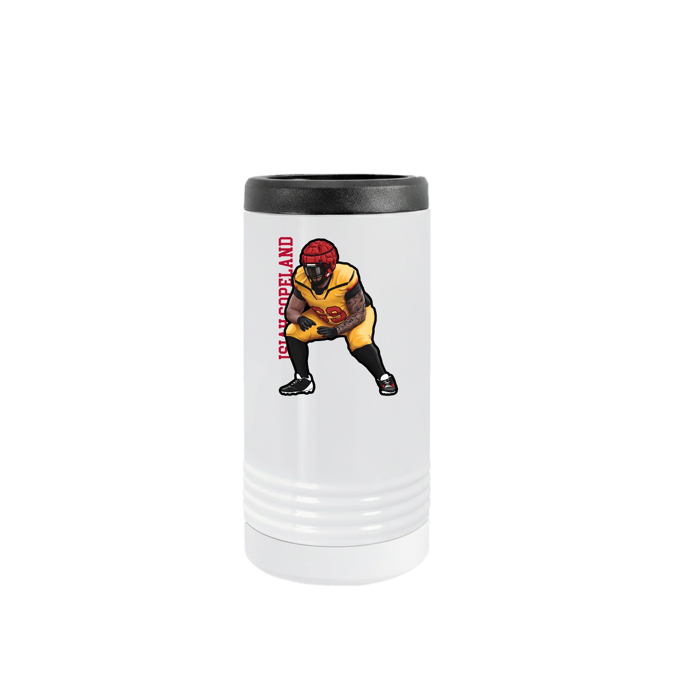 Slim Beverage Holder — Name Vertical in White