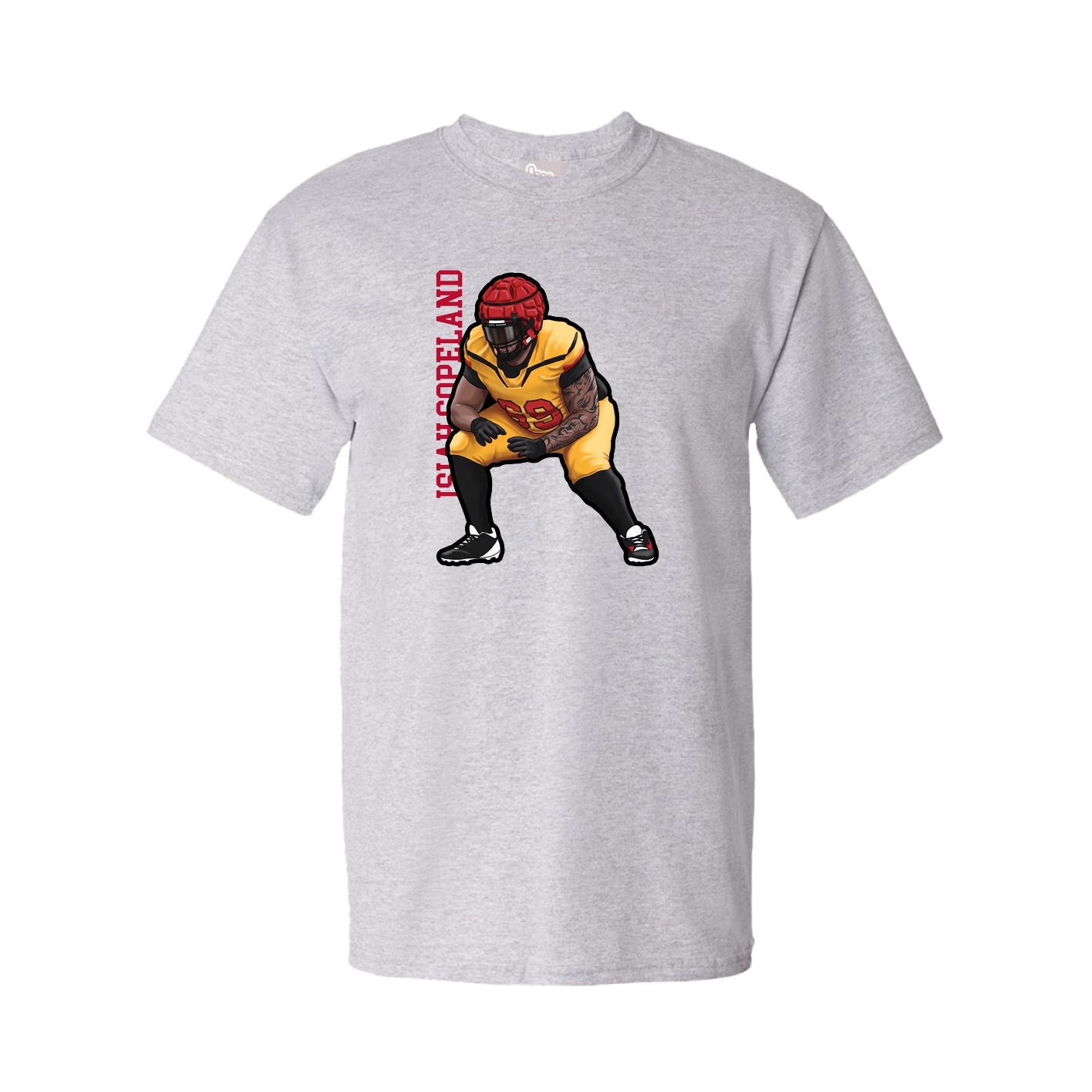 Tee — Name Vertical in Grey