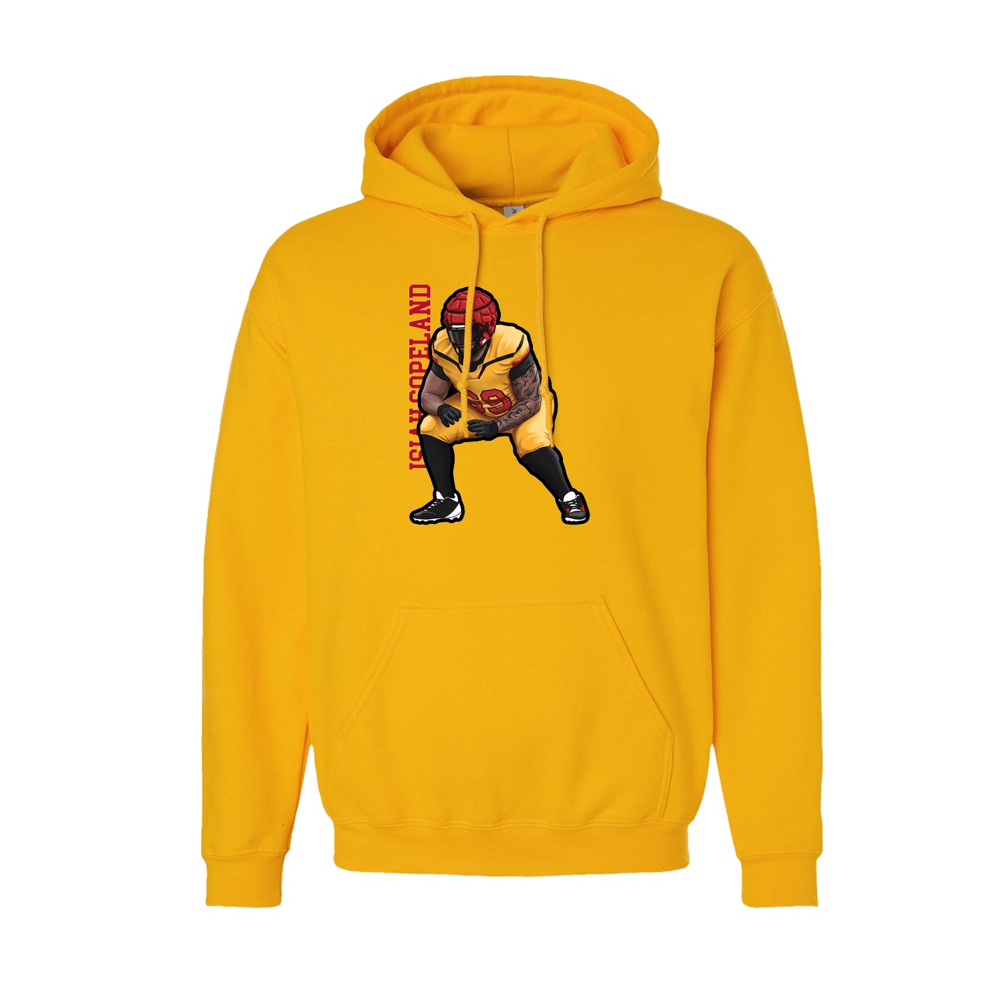 Hoodie — Name Vertical in Gold
