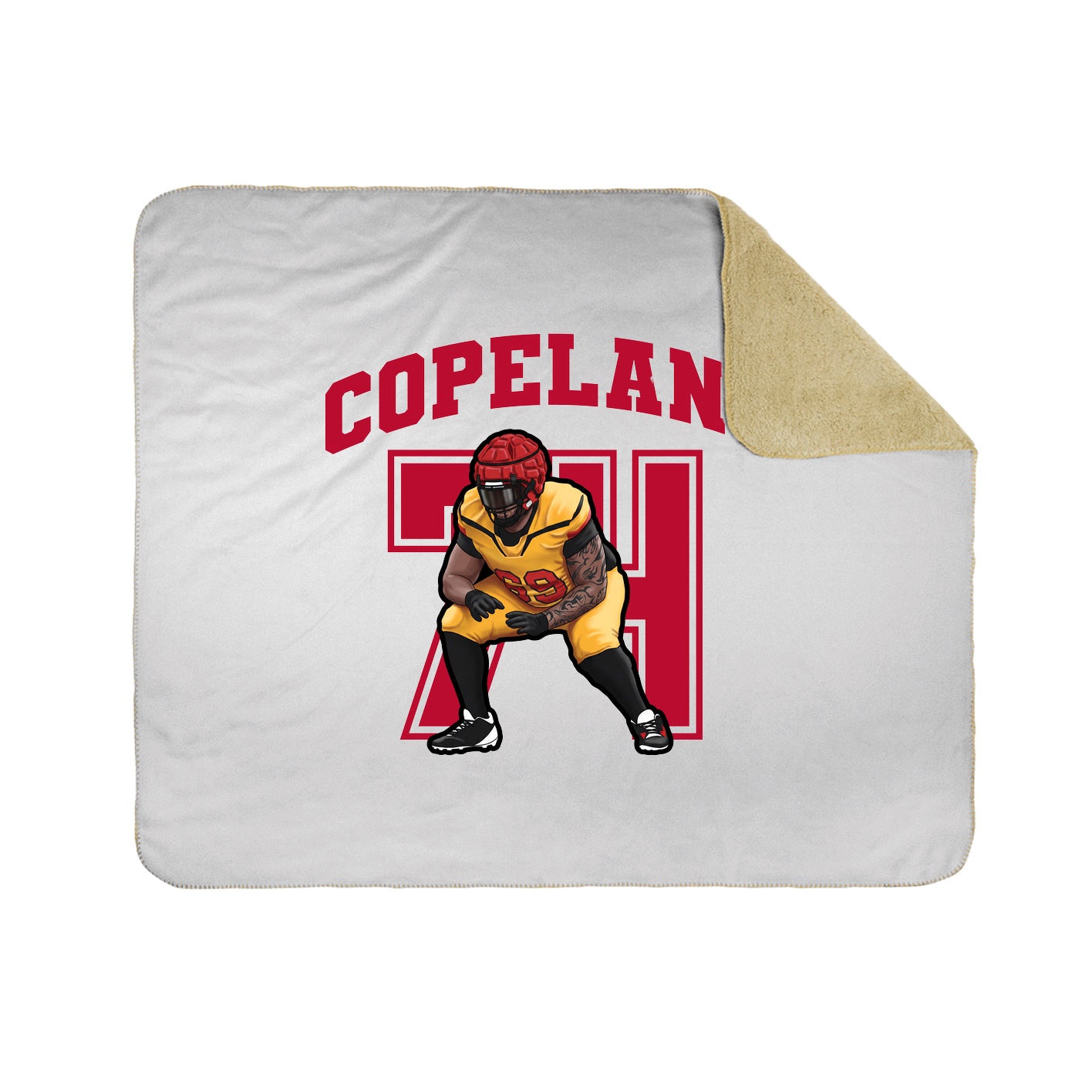 Throw Blanket — Number in White