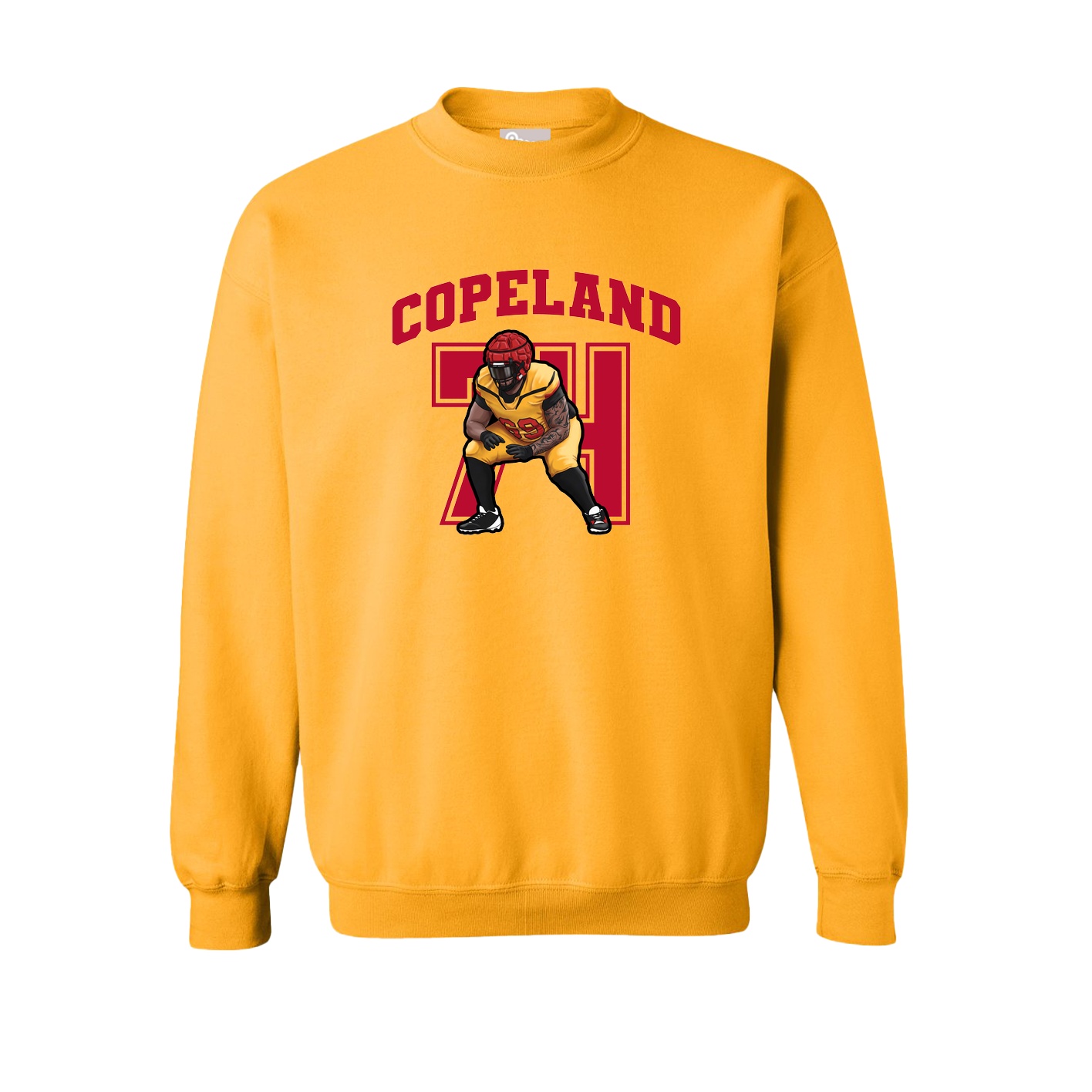 Fleece Crew — Number in Gold