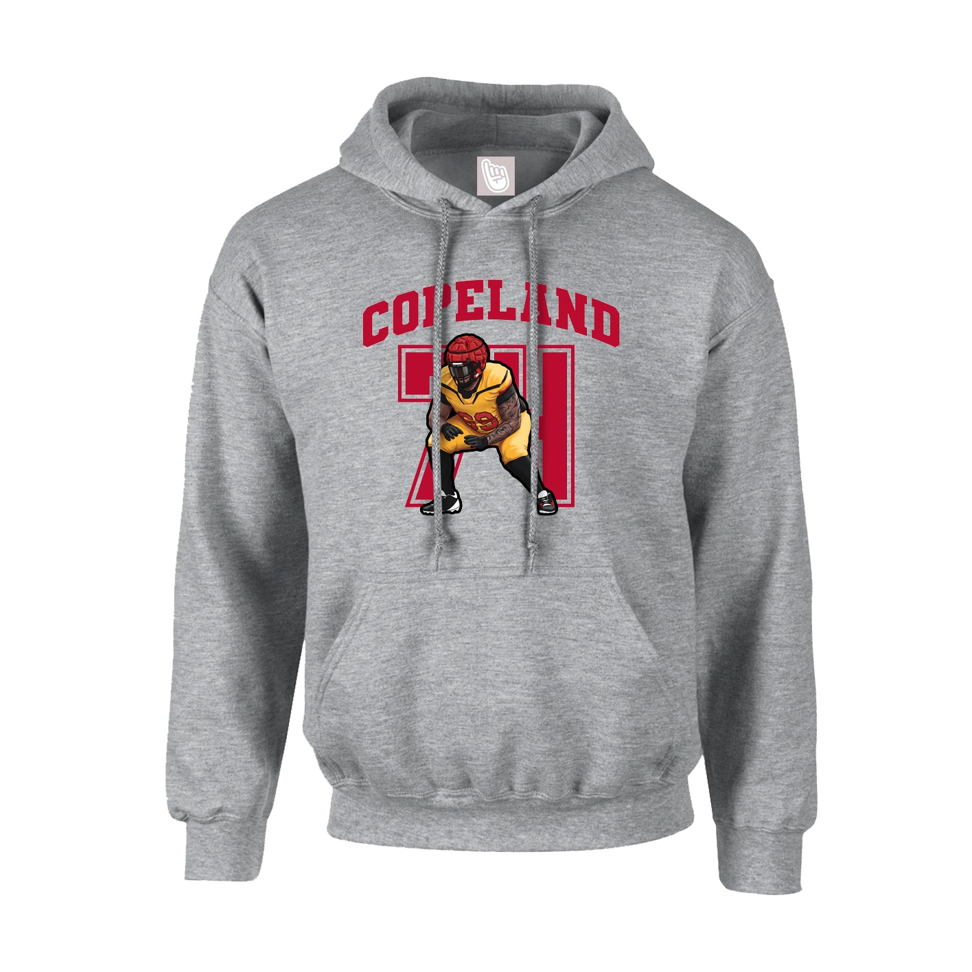 Youth Hoodie — Number in Grey