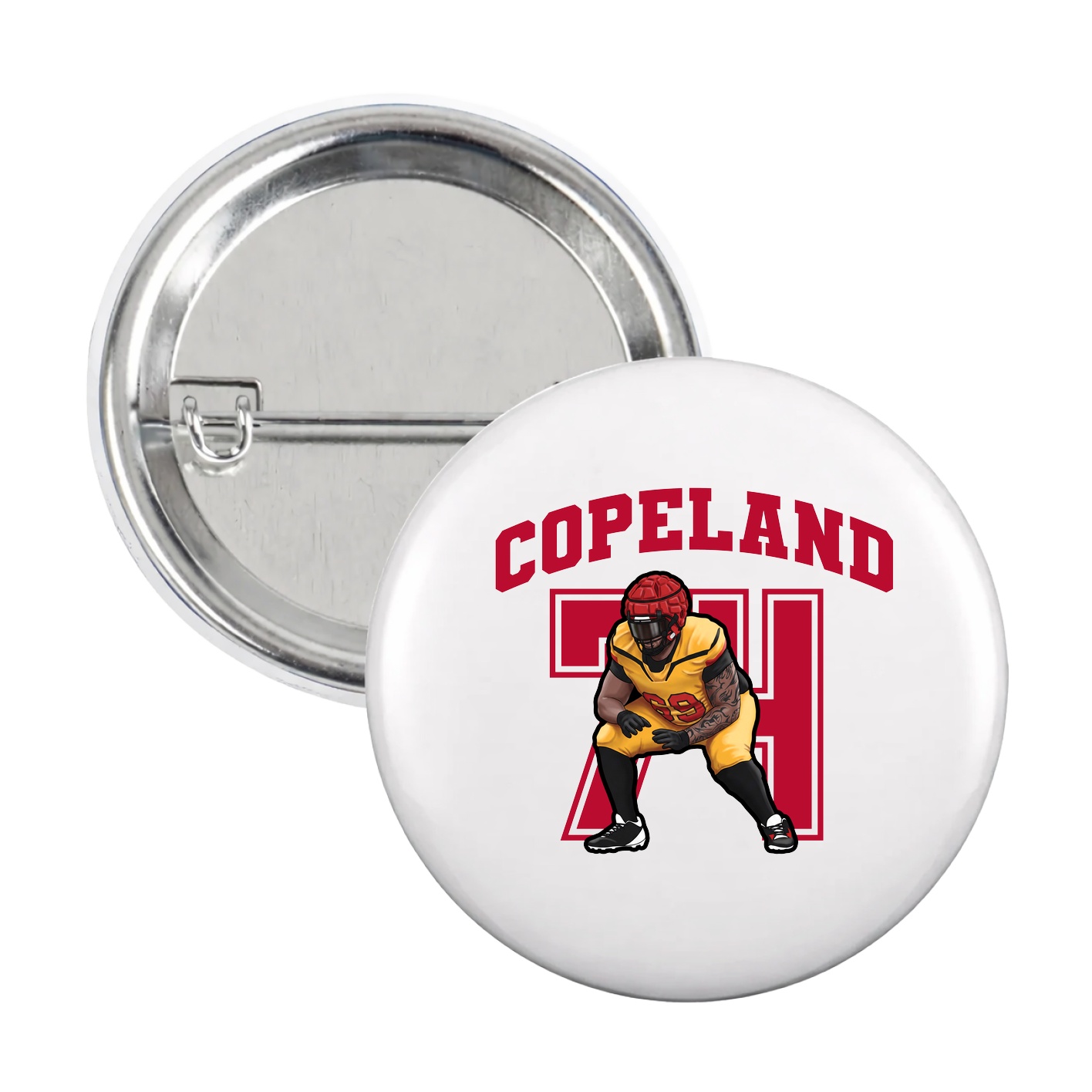 Game Day Button — Number in White