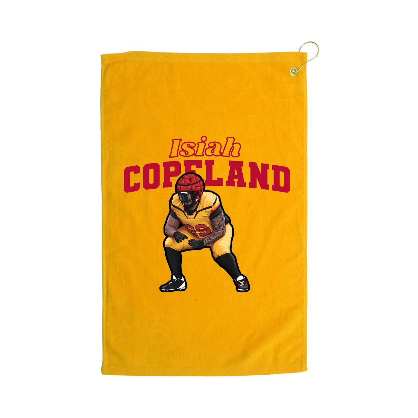 Golf Towel — Name Arch in Gold