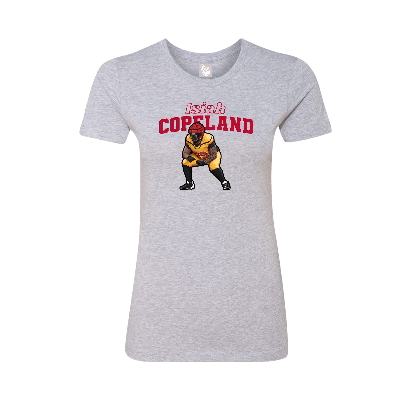 Fitted Women's Tee — Name Arch in Grey