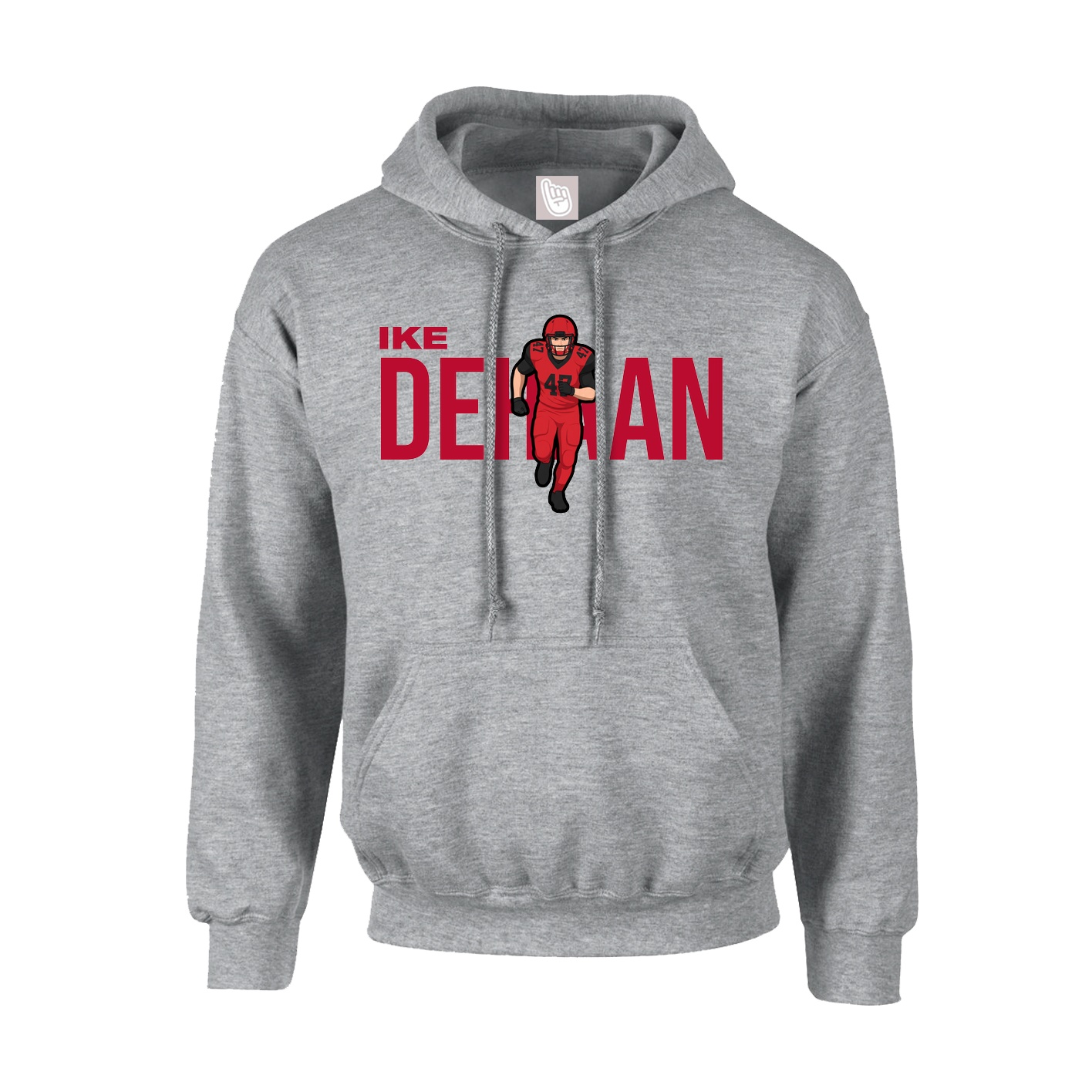 Youth Hoodie — Player Name in Grey