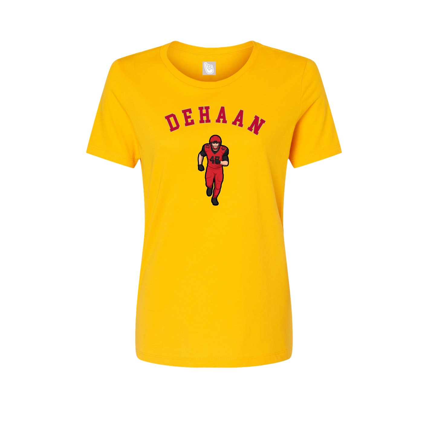 Fitted Women's Tee — Shirsey Arch in Gold