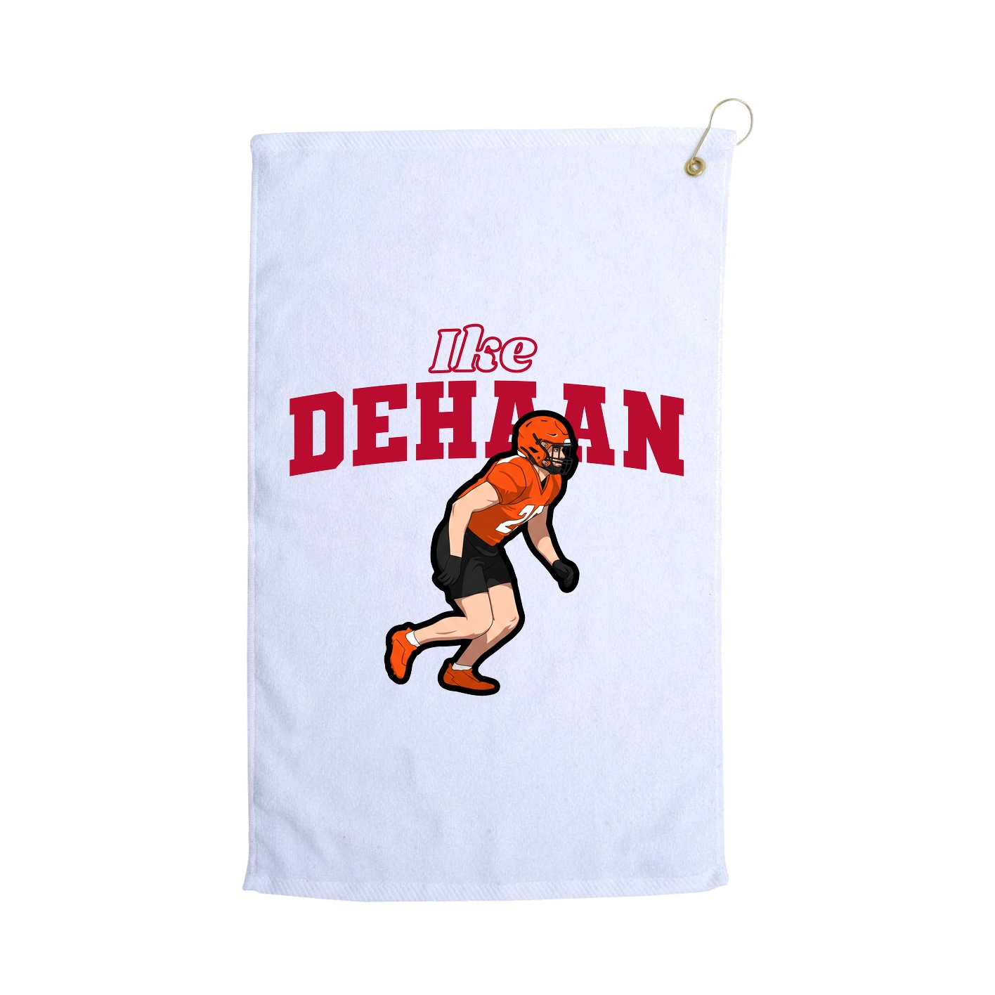 Golf Towel — Name Arch in White