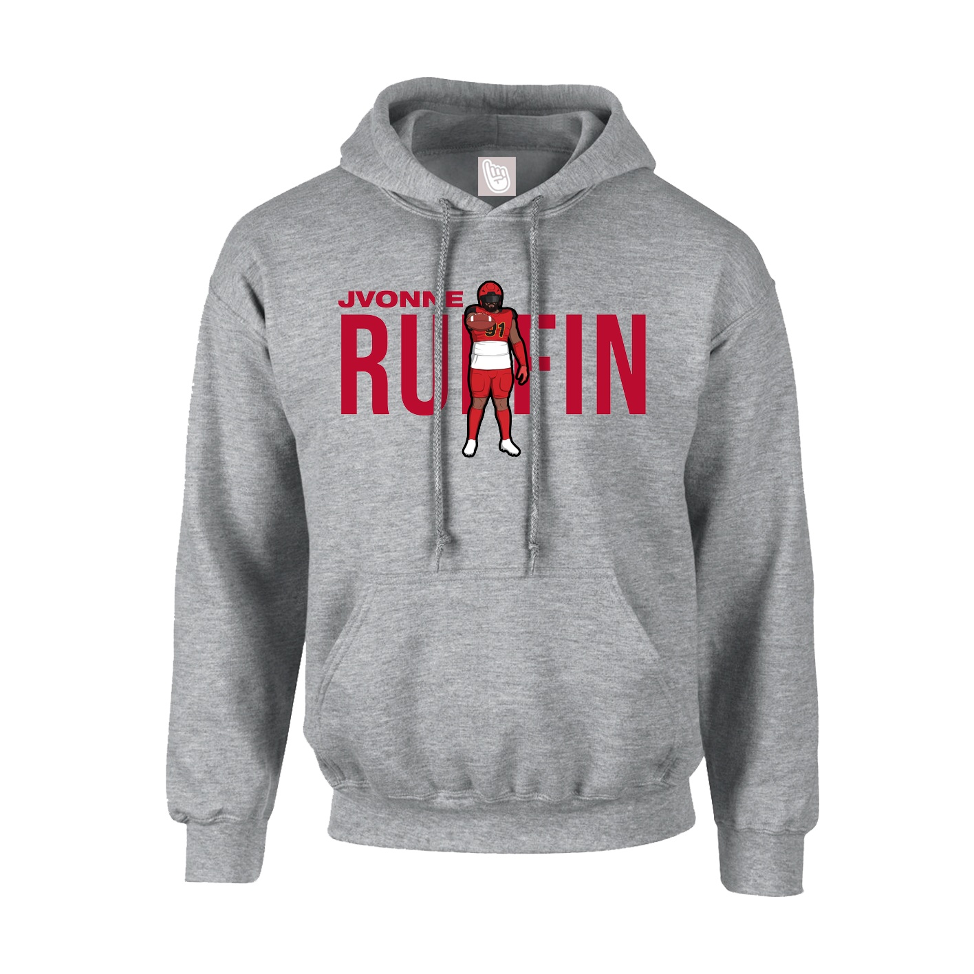 Youth Hoodie — Player Name in Grey