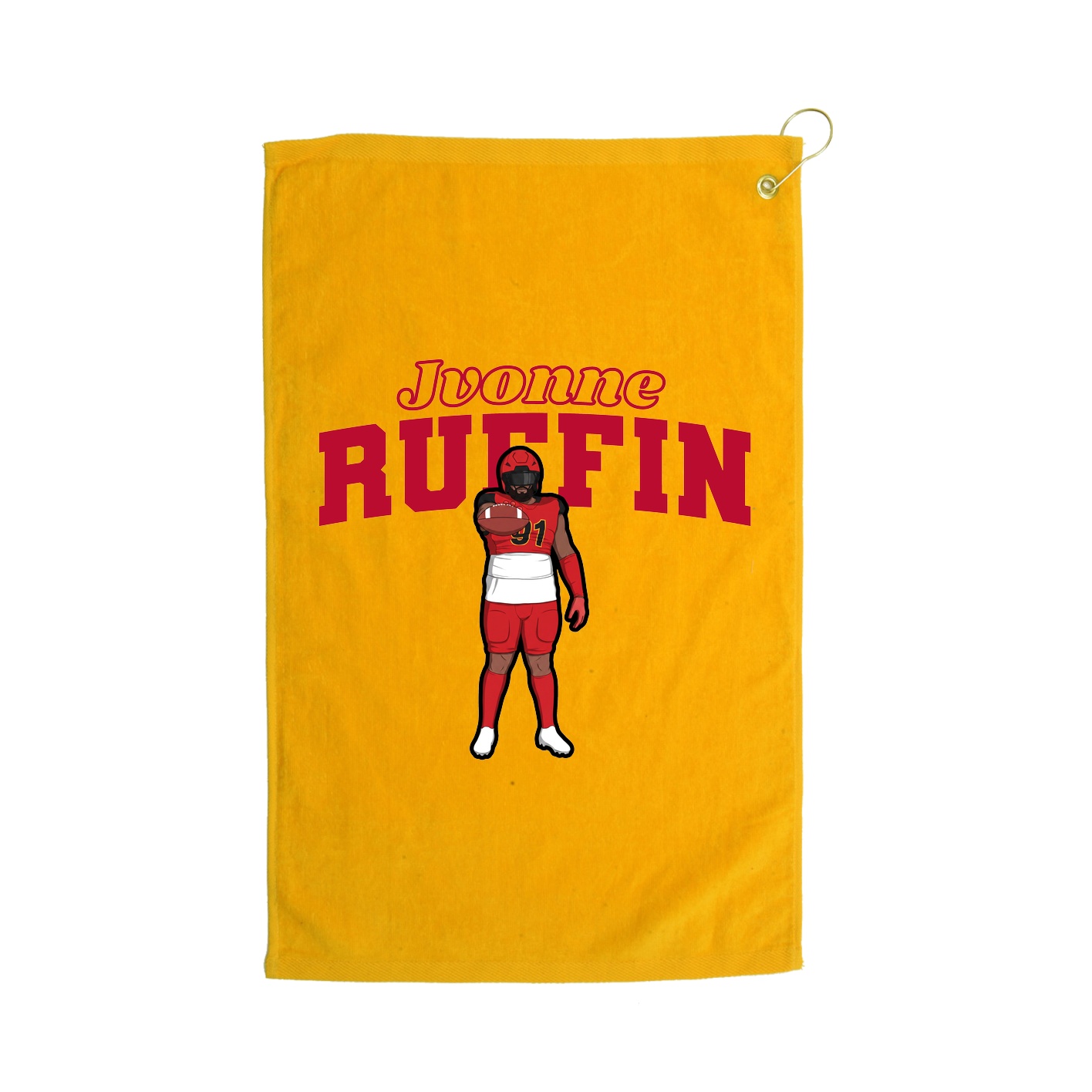Golf Towel — Name Arch in Gold
