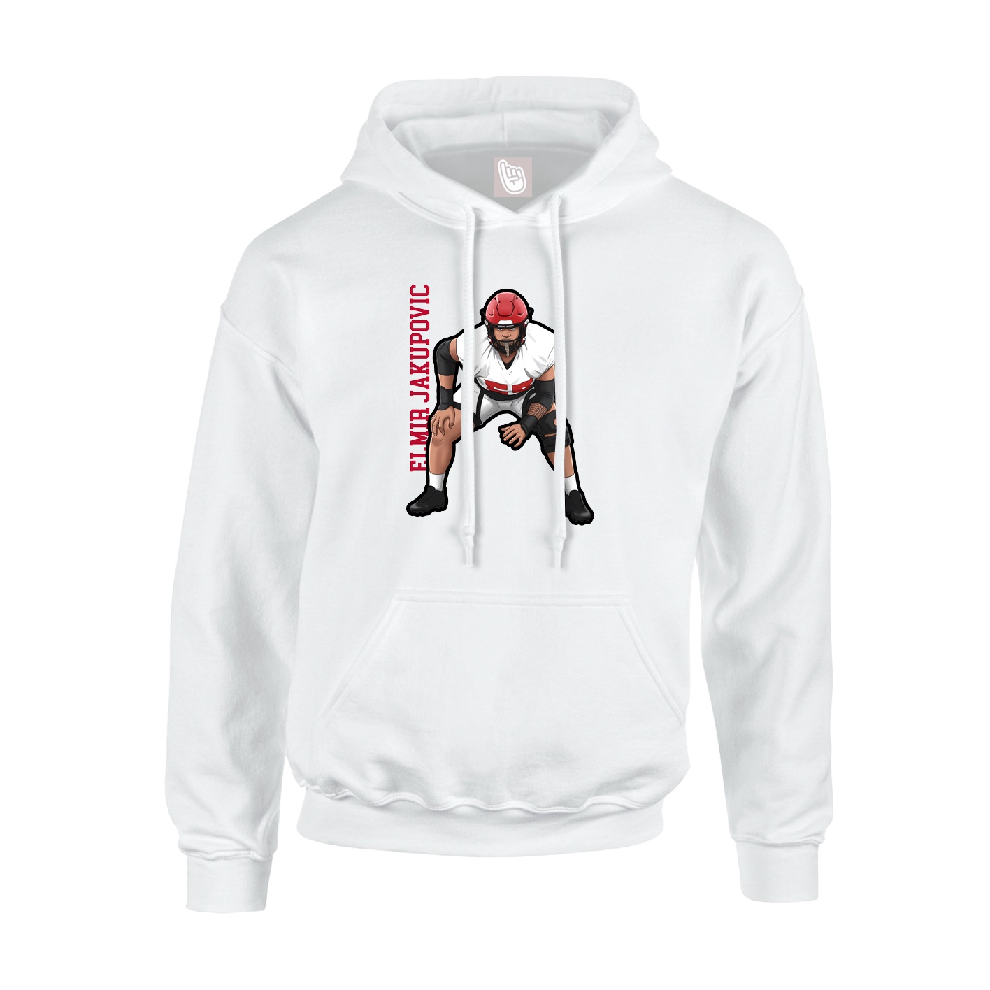 Youth Hoodie — Name Vertical in White