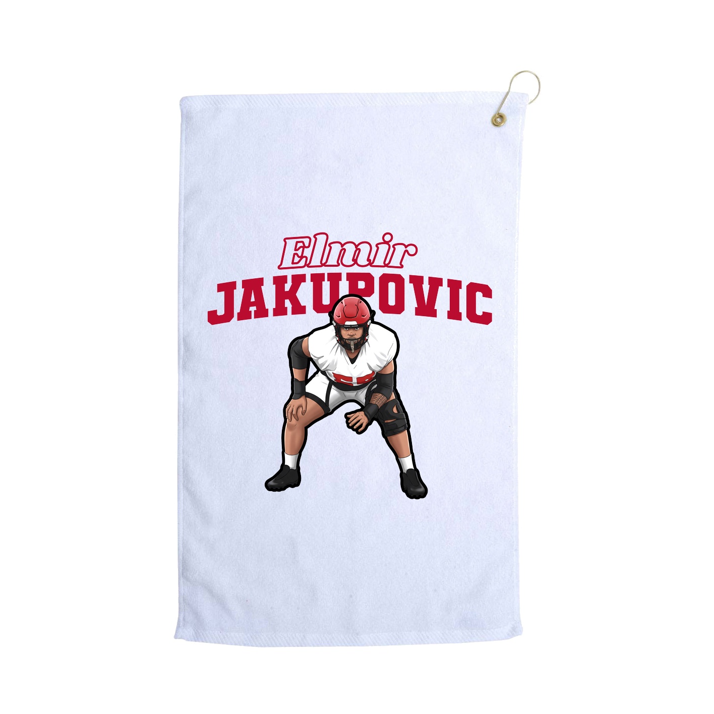 Golf Towel — Name Arch in White