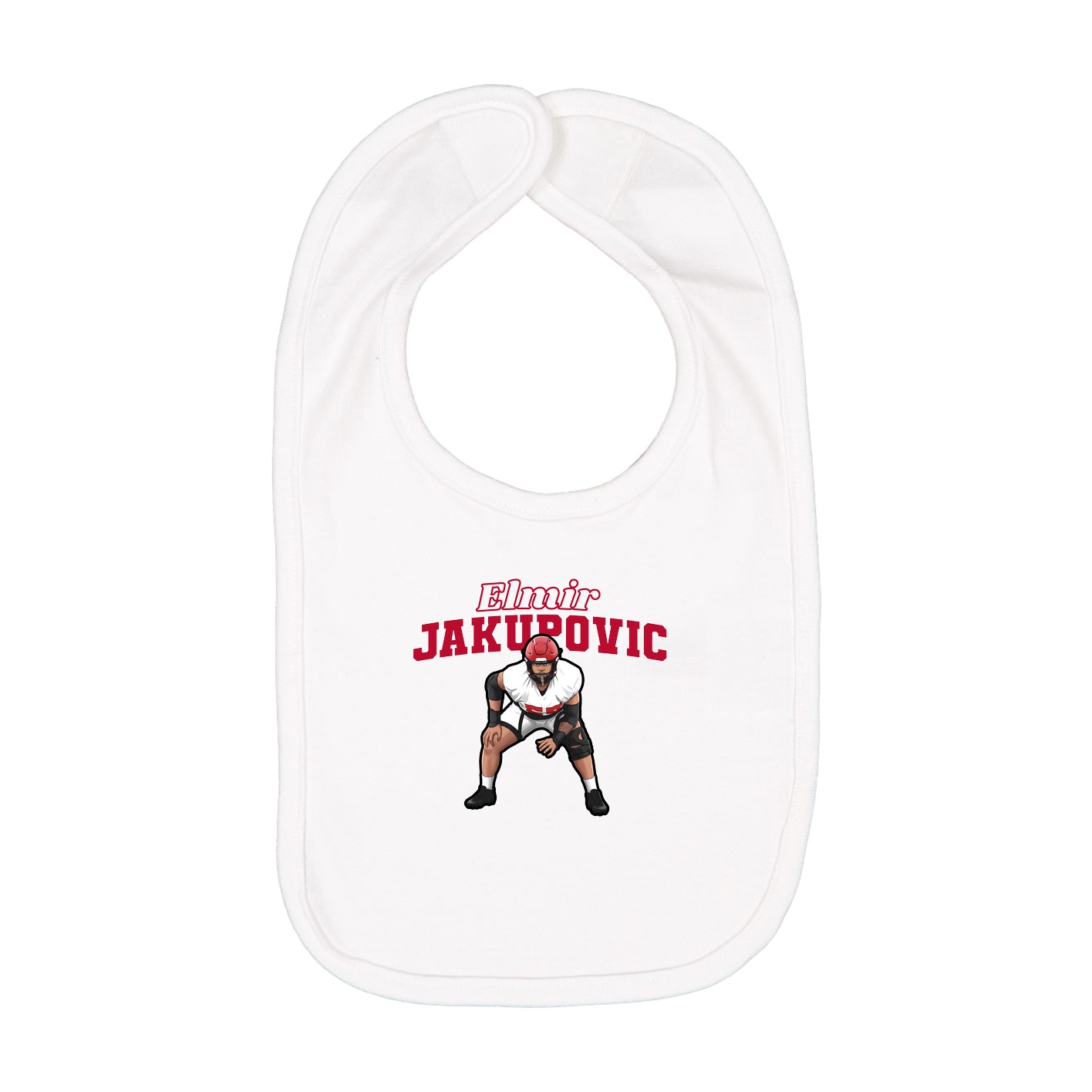 Infant Bib — Name Arch in White
