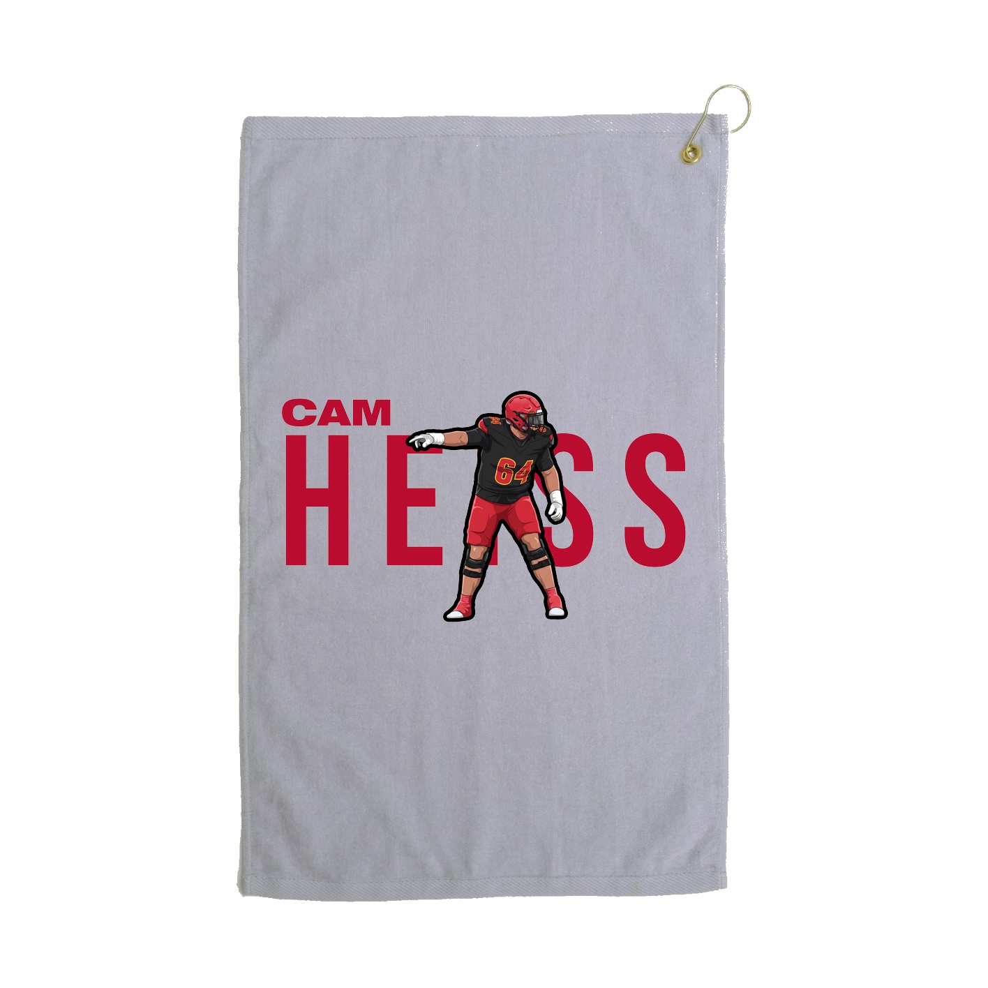Golf Towel — Player Name in Grey
