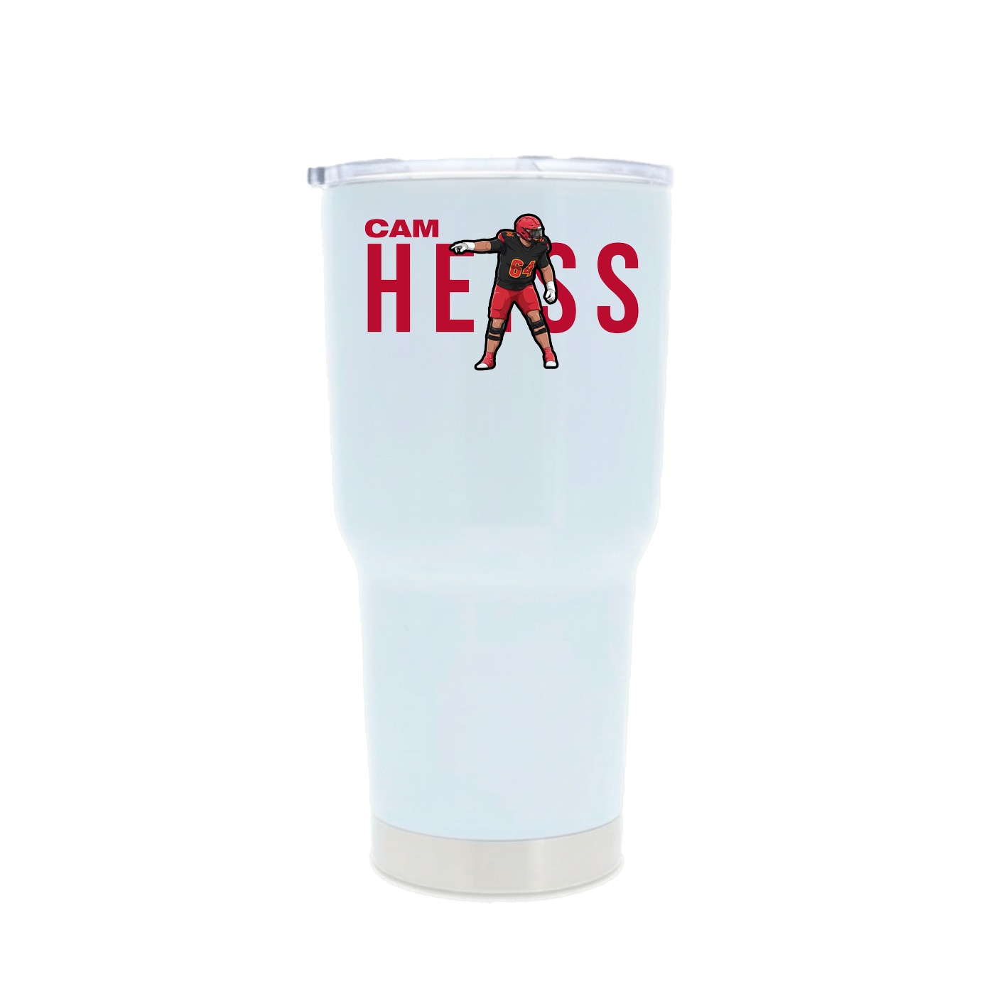 30oz Stainless Steel Tumbler — Player Name in White
