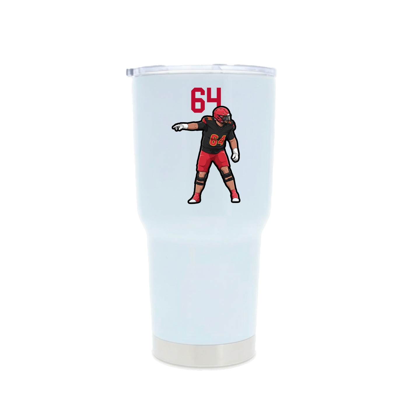 30oz Stainless Steel Tumbler — Number Top in White