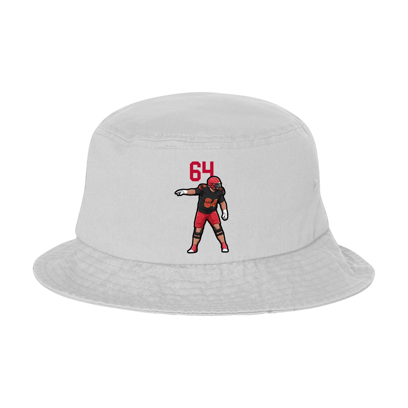 Bucket Cap — Number Top in White