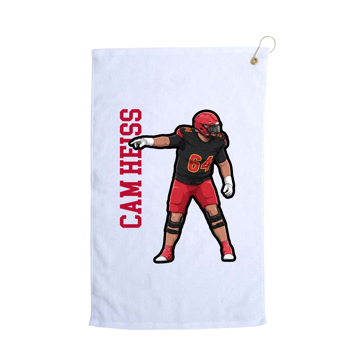 Golf Towel — Name Vertical in White
