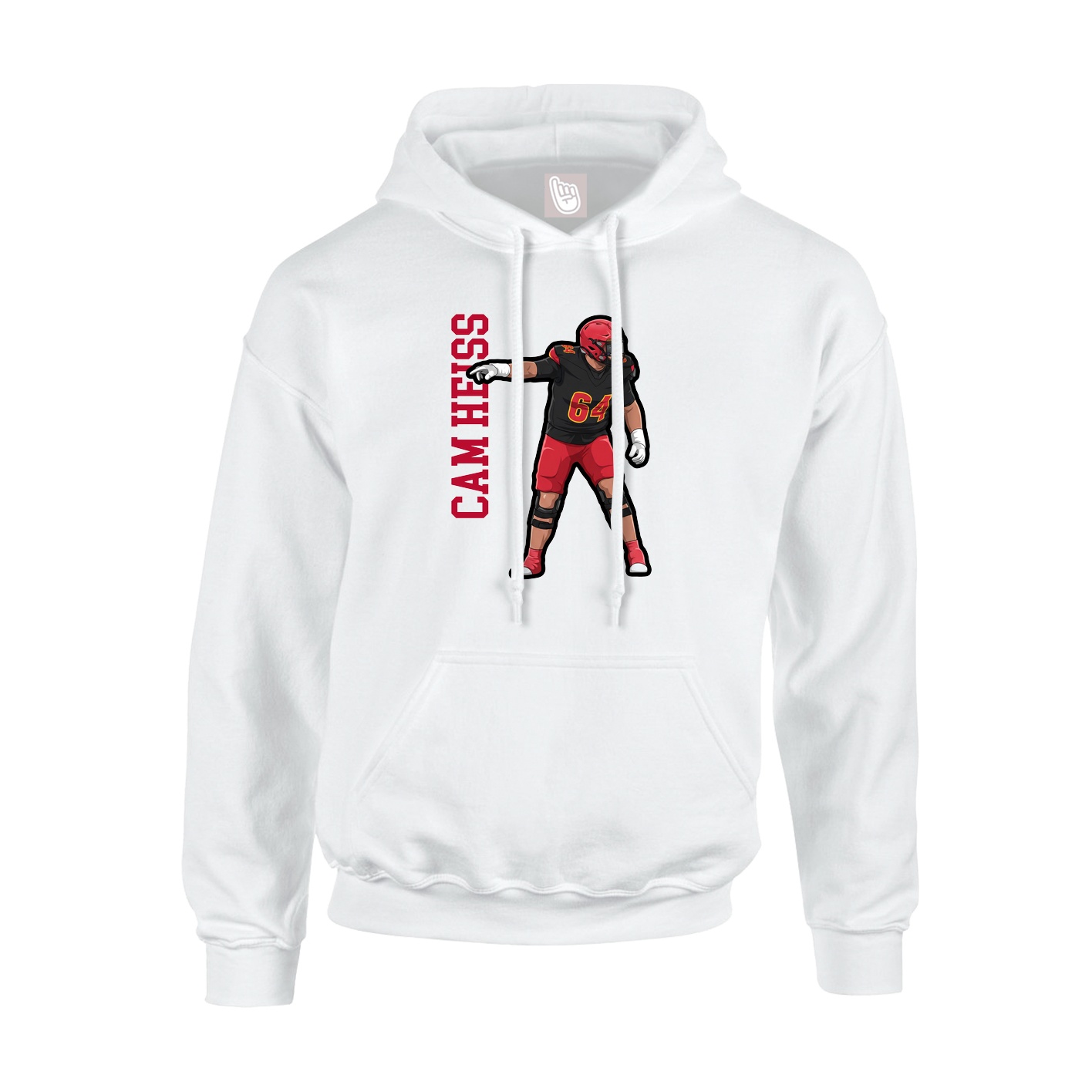 Youth Hoodie — Name Vertical in White