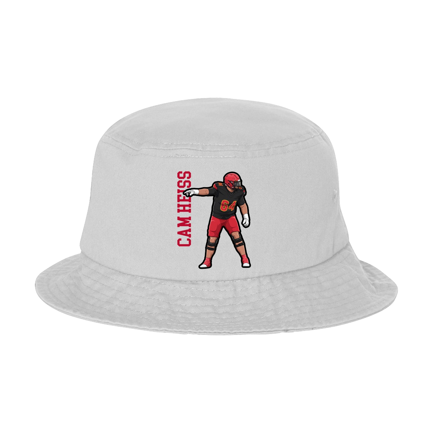 Bucket Cap — Name Vertical in White