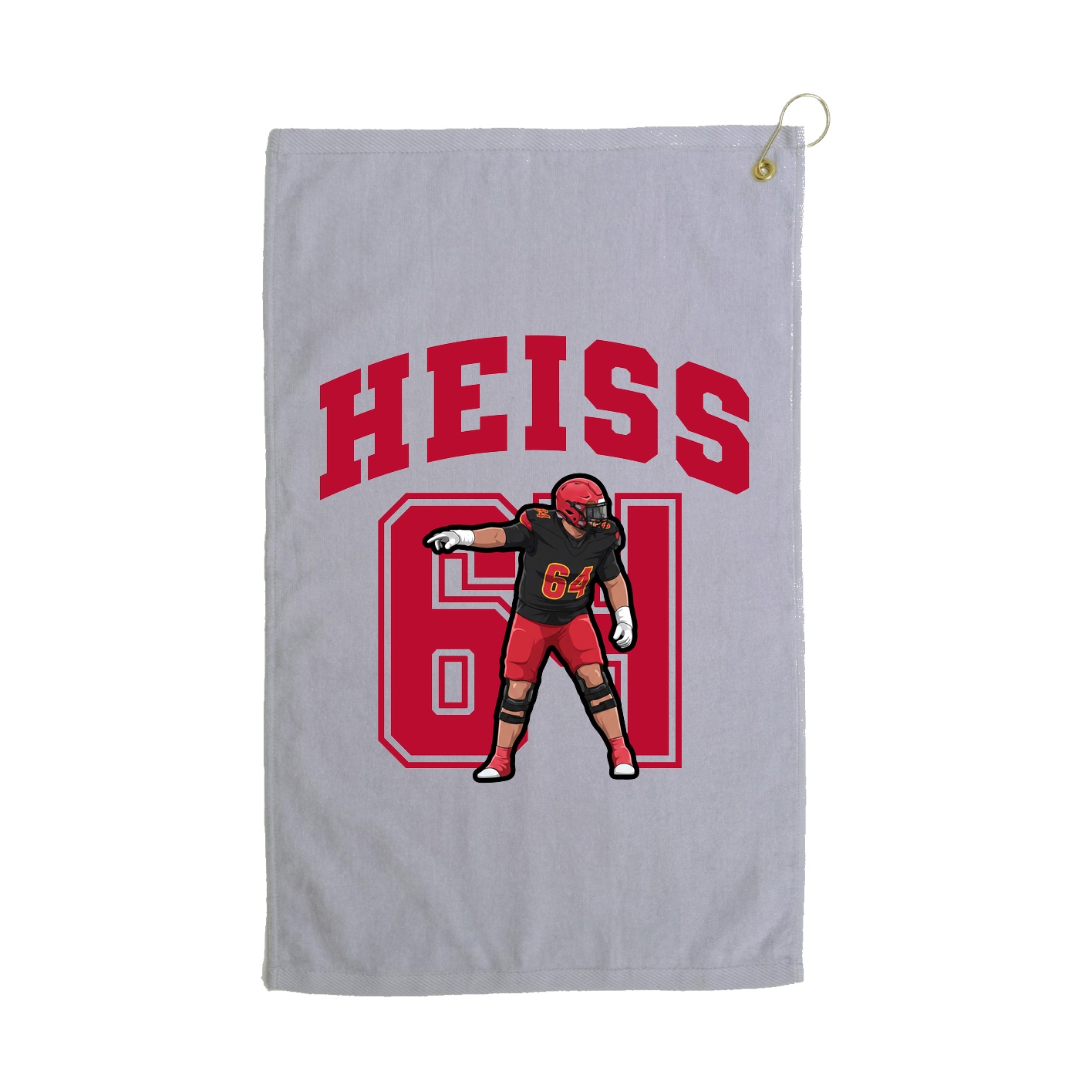 Golf Towel — Number in Grey